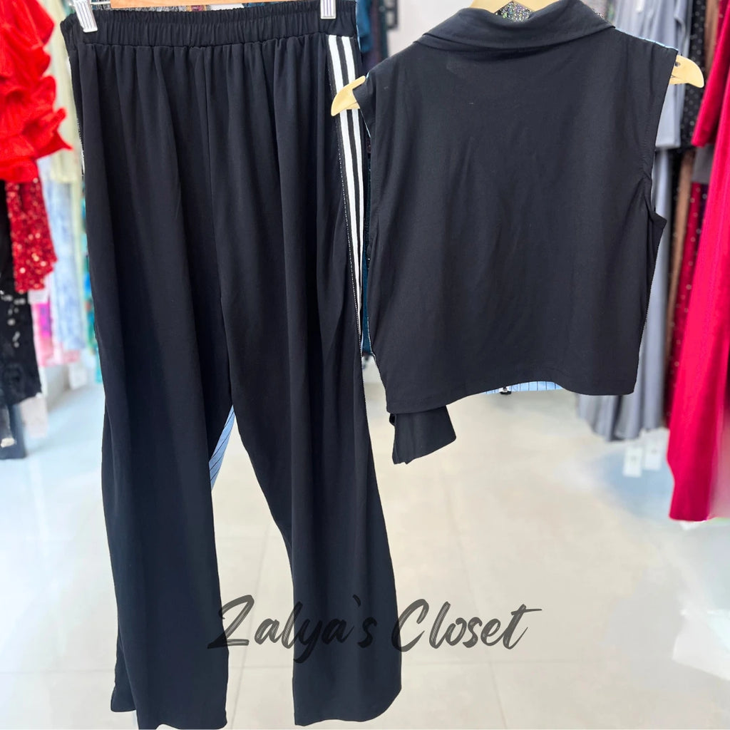 Sleeveless Vertical Striped Denim Co-ord Set image 6