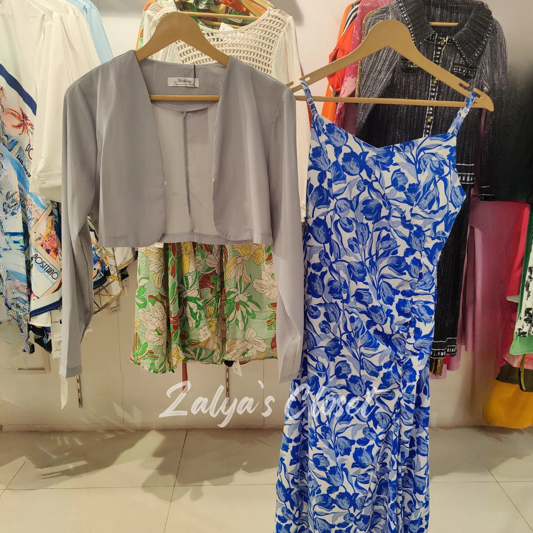 Imported Blazer And Printed Slip Dress image 5