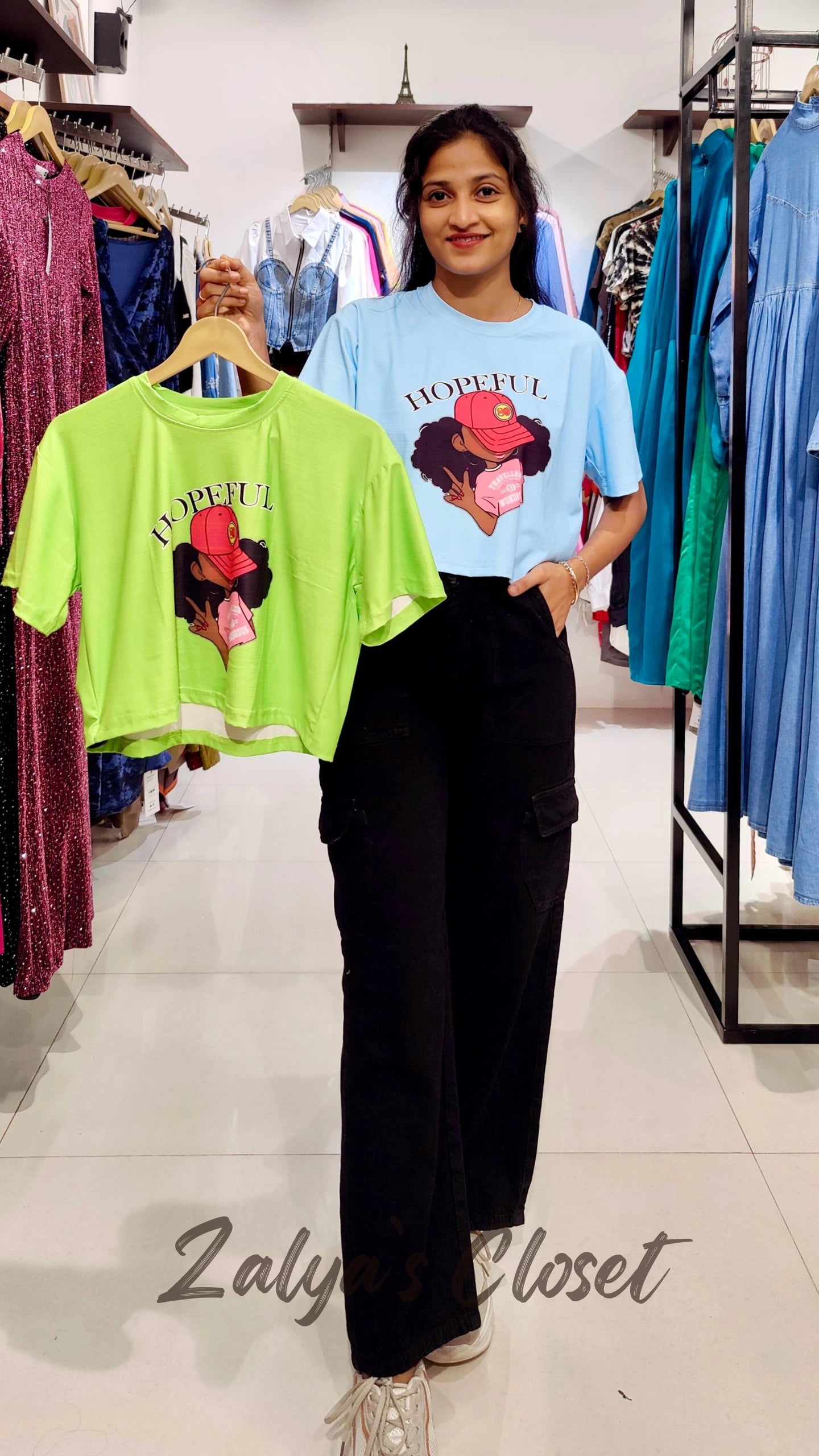 Cropped Cartoon Printed T- shirt image 5