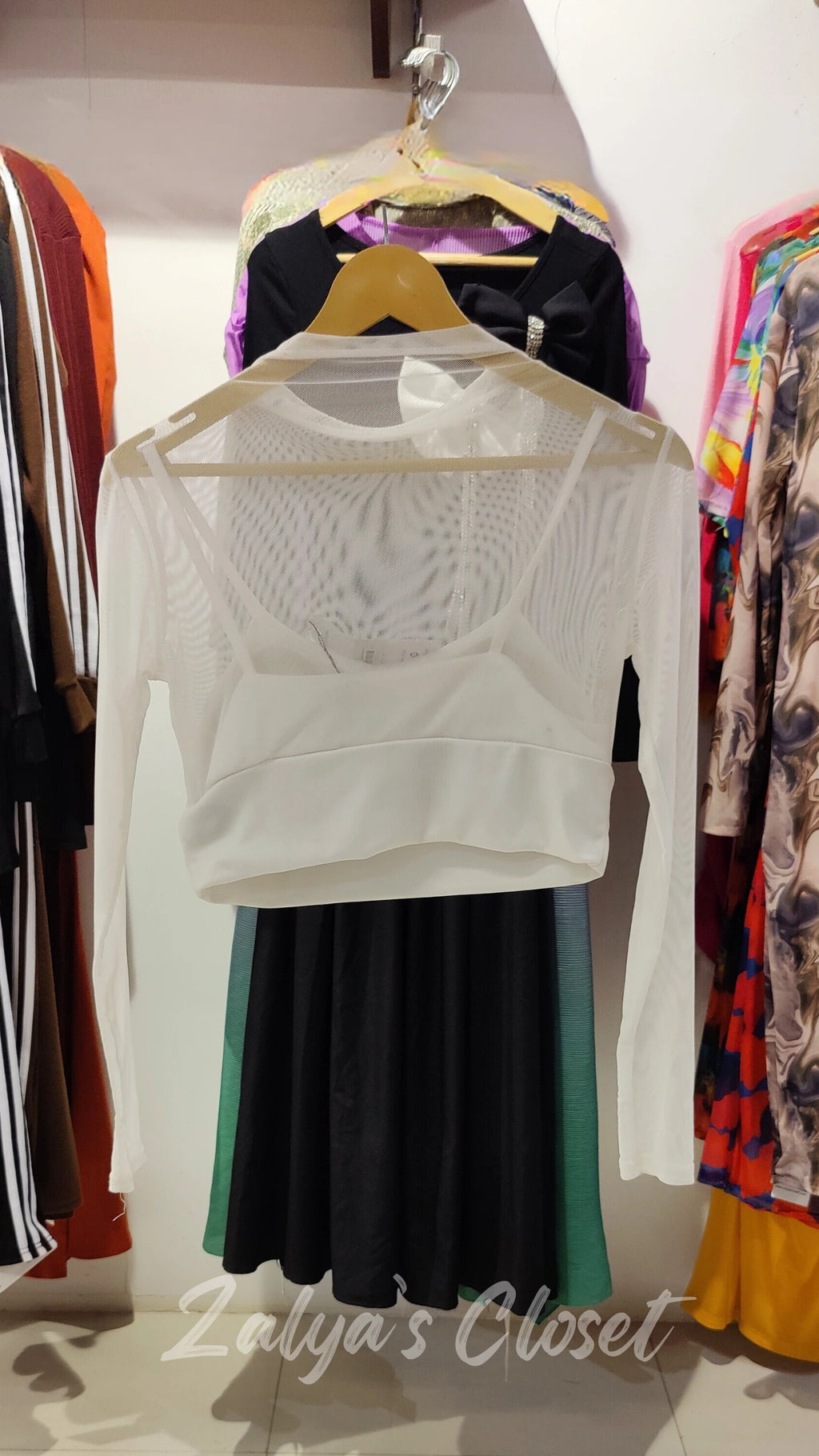 Padded Printed Cropped Tops image 5