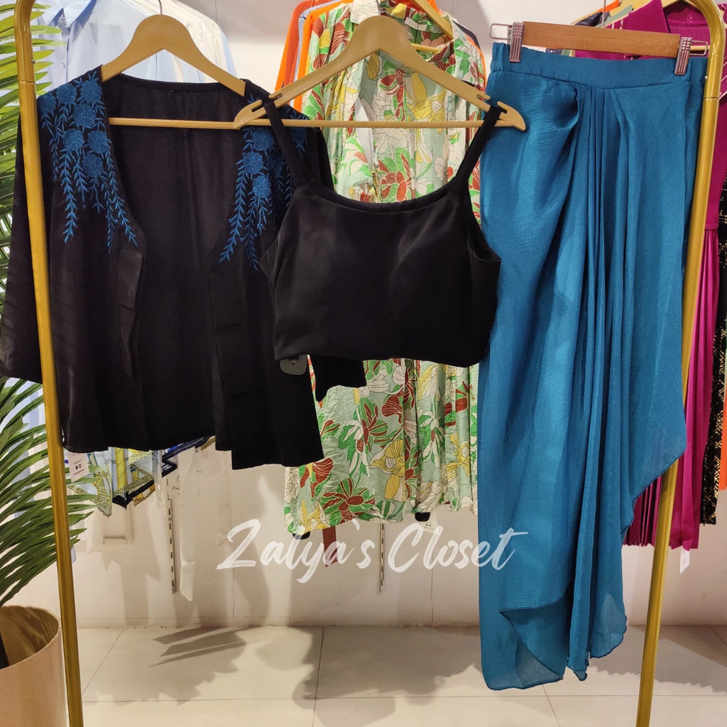 3 Pcs Cowl Skirt Indo Western Co-ord Set image 2