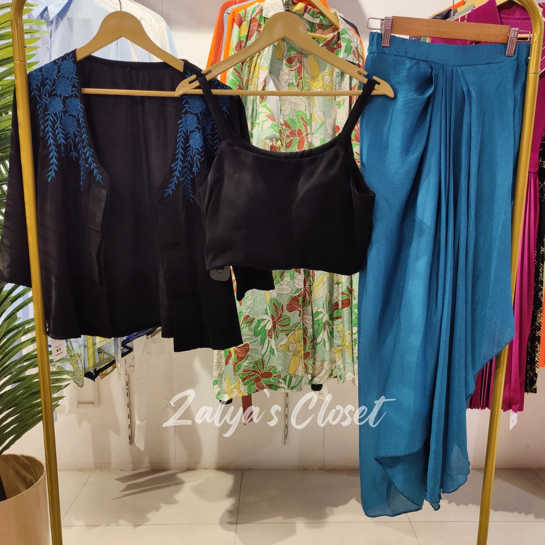 3 Pcs Cowl Skirt Indo Western Co-ord Set image 2