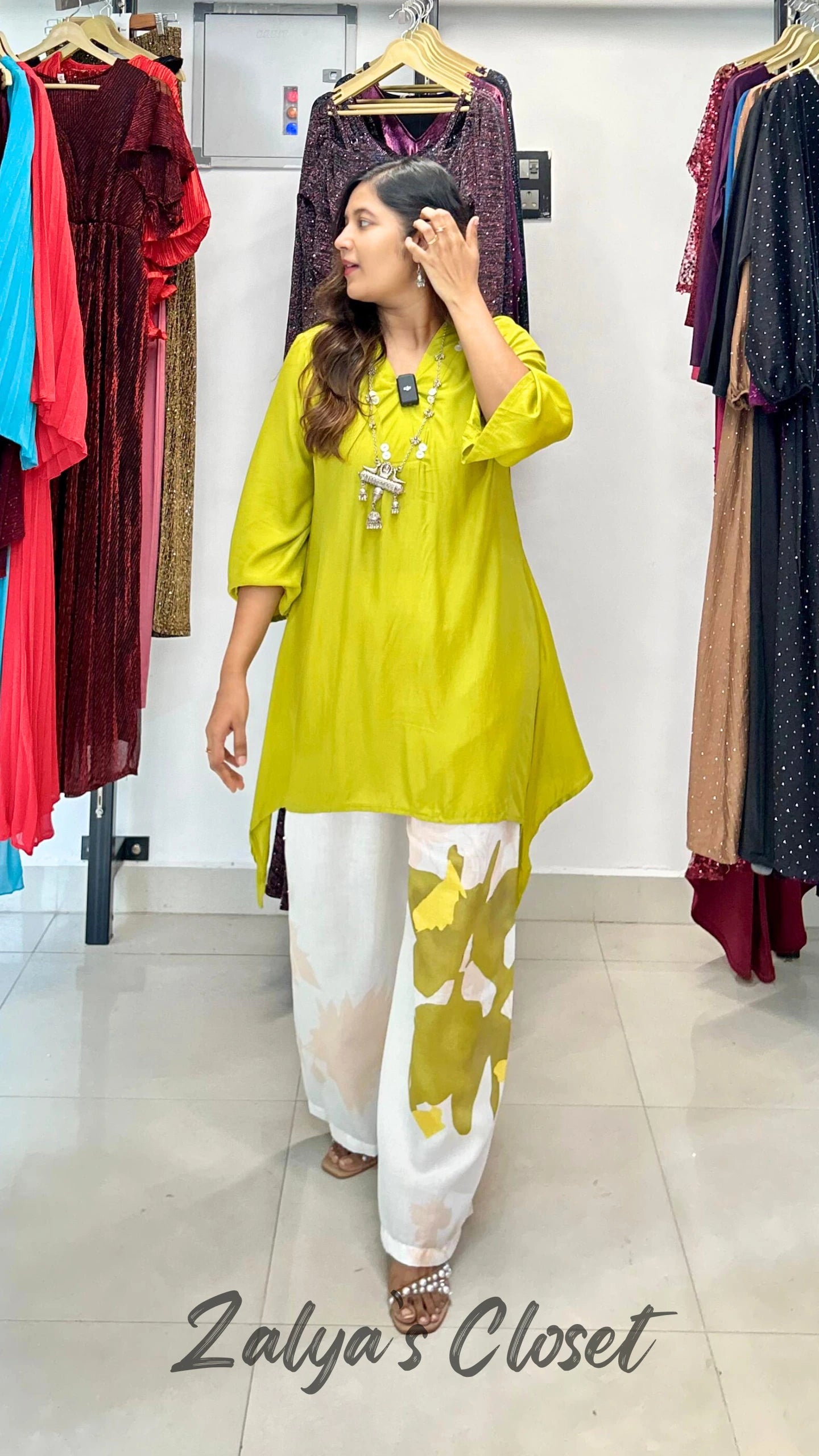 Flower Printed Asymmetrical Co-ord Set image 1