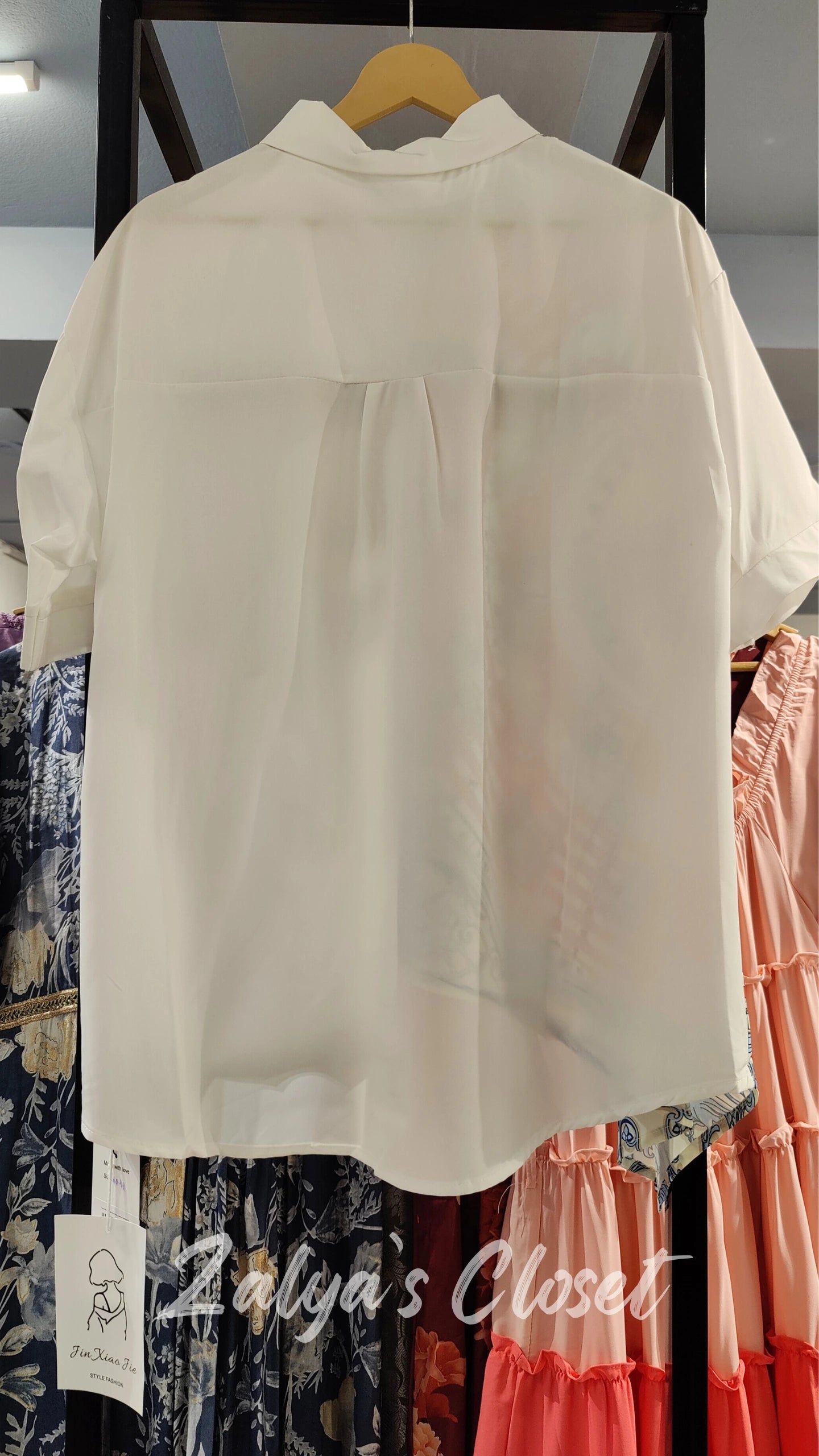 One Side Printed Asymmetrical Imported Shirt image 5