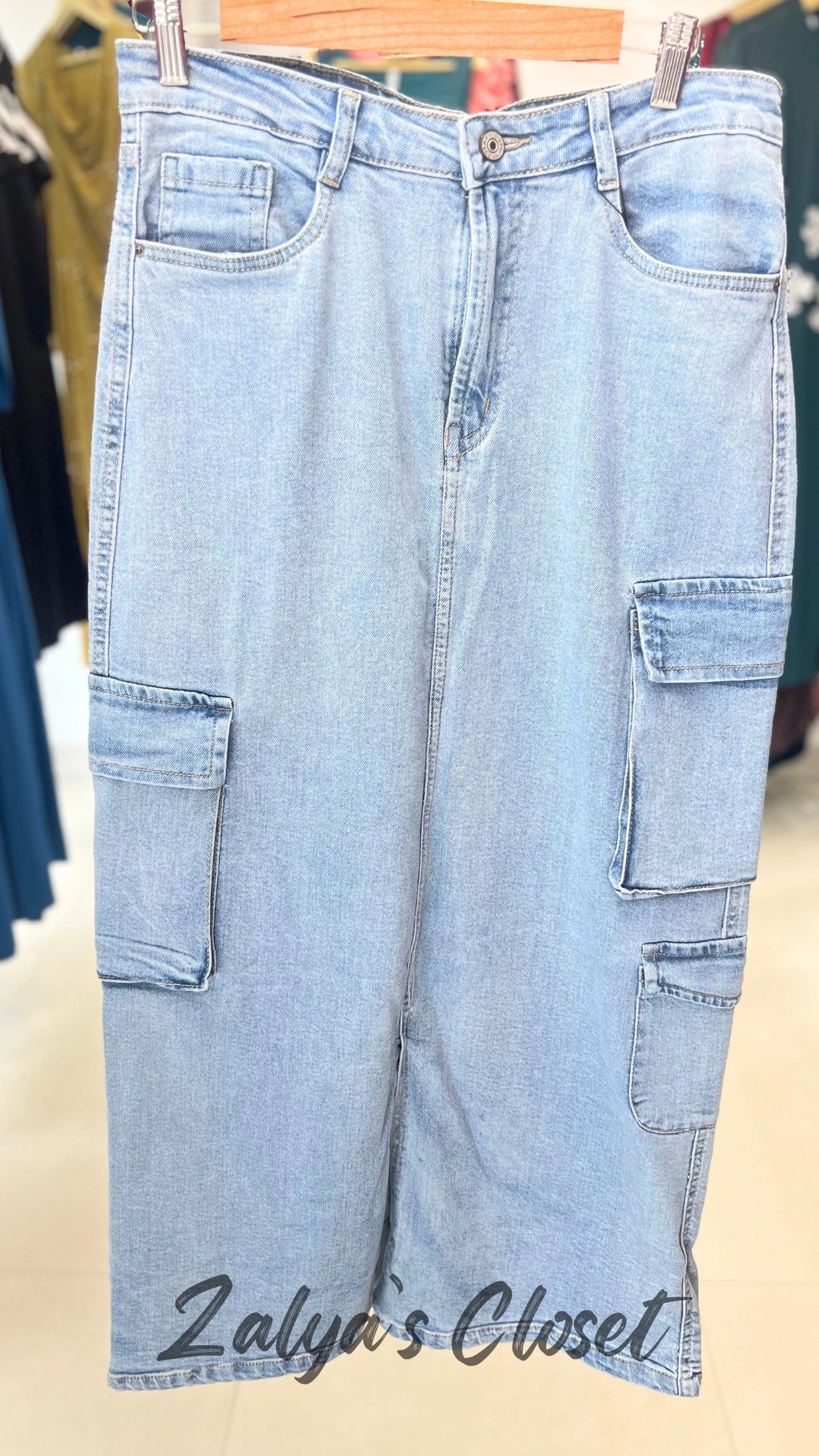 Imported Denim Cargo Style Skirt image 5