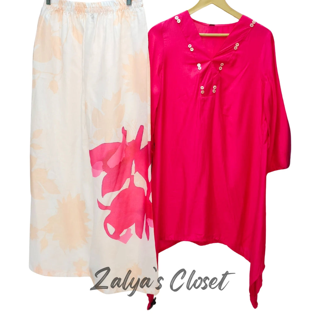 Flower Printed Asymmetrical Co-ord Set image 6