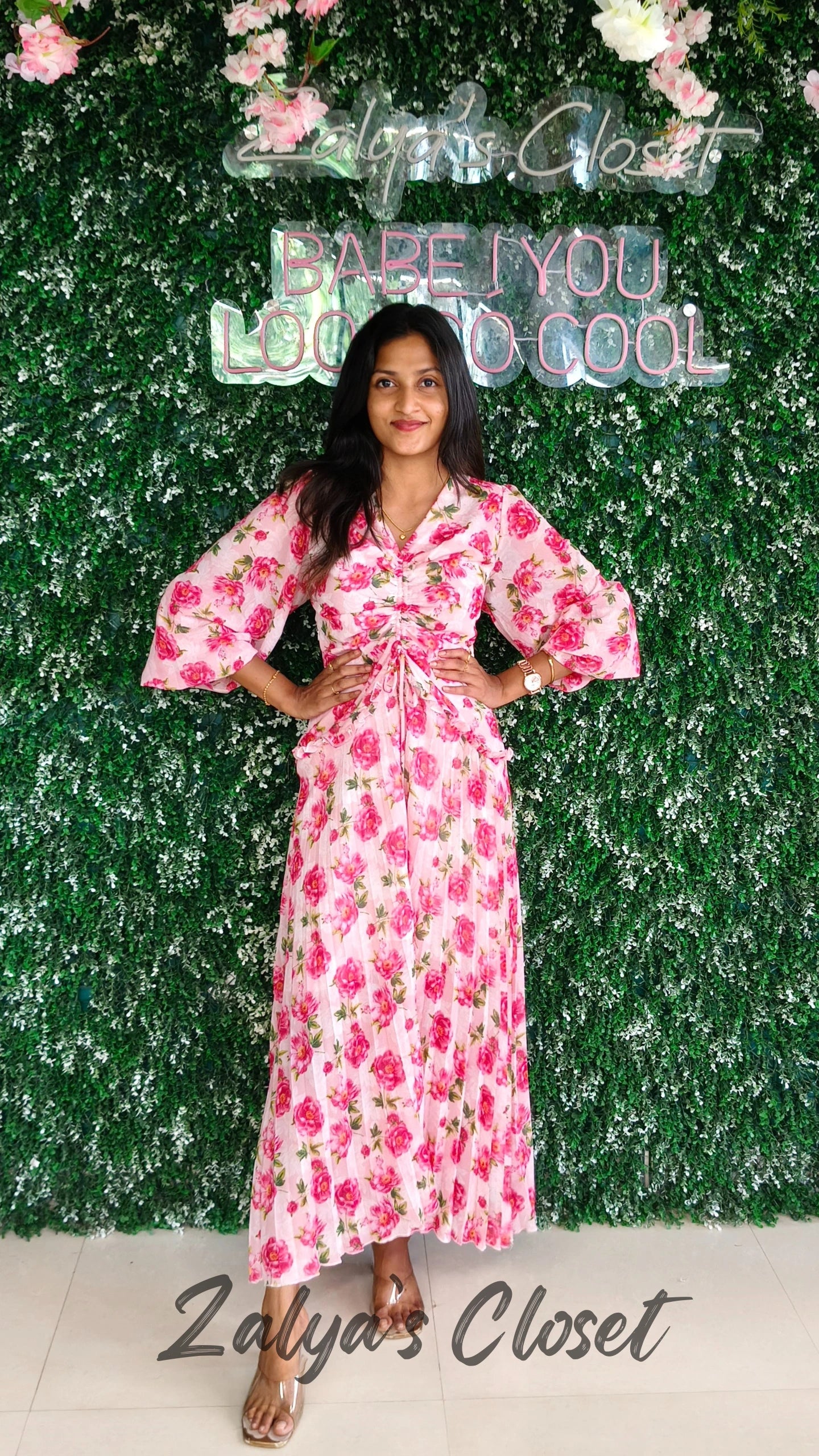Full Length Floral Printed Dress image 0