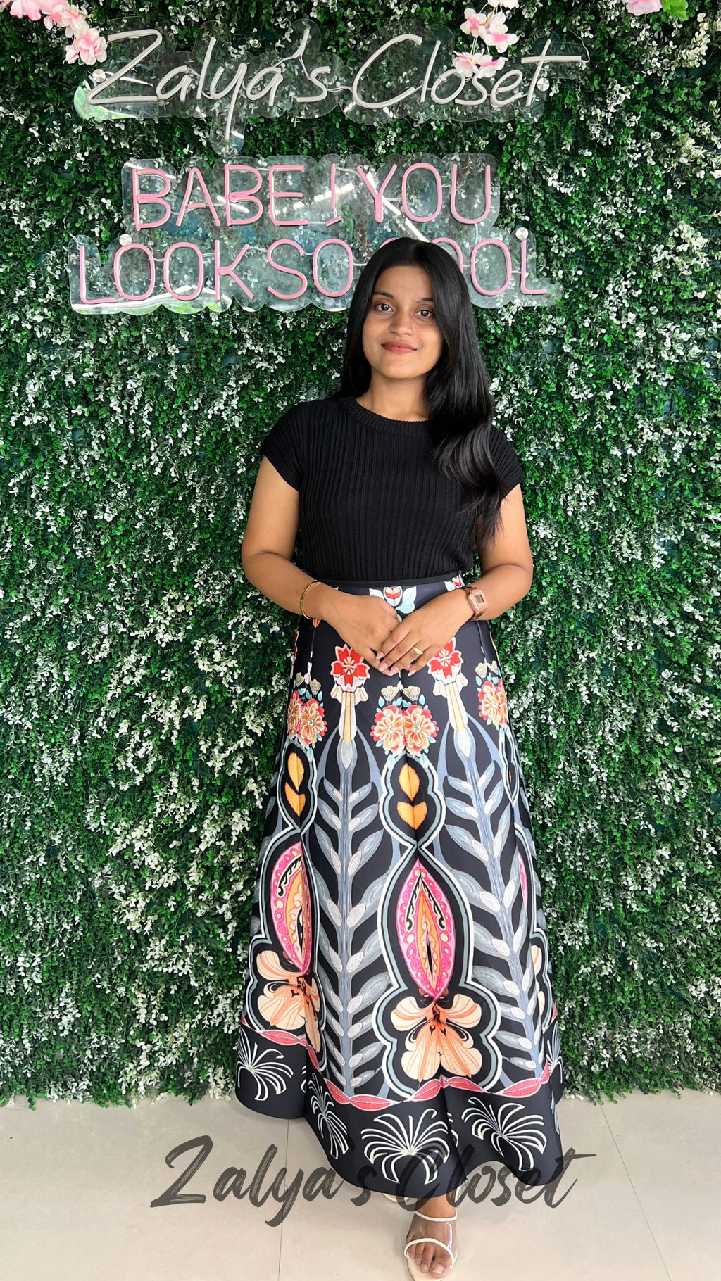 Fully Printed Foam Skirts Imported - Black image