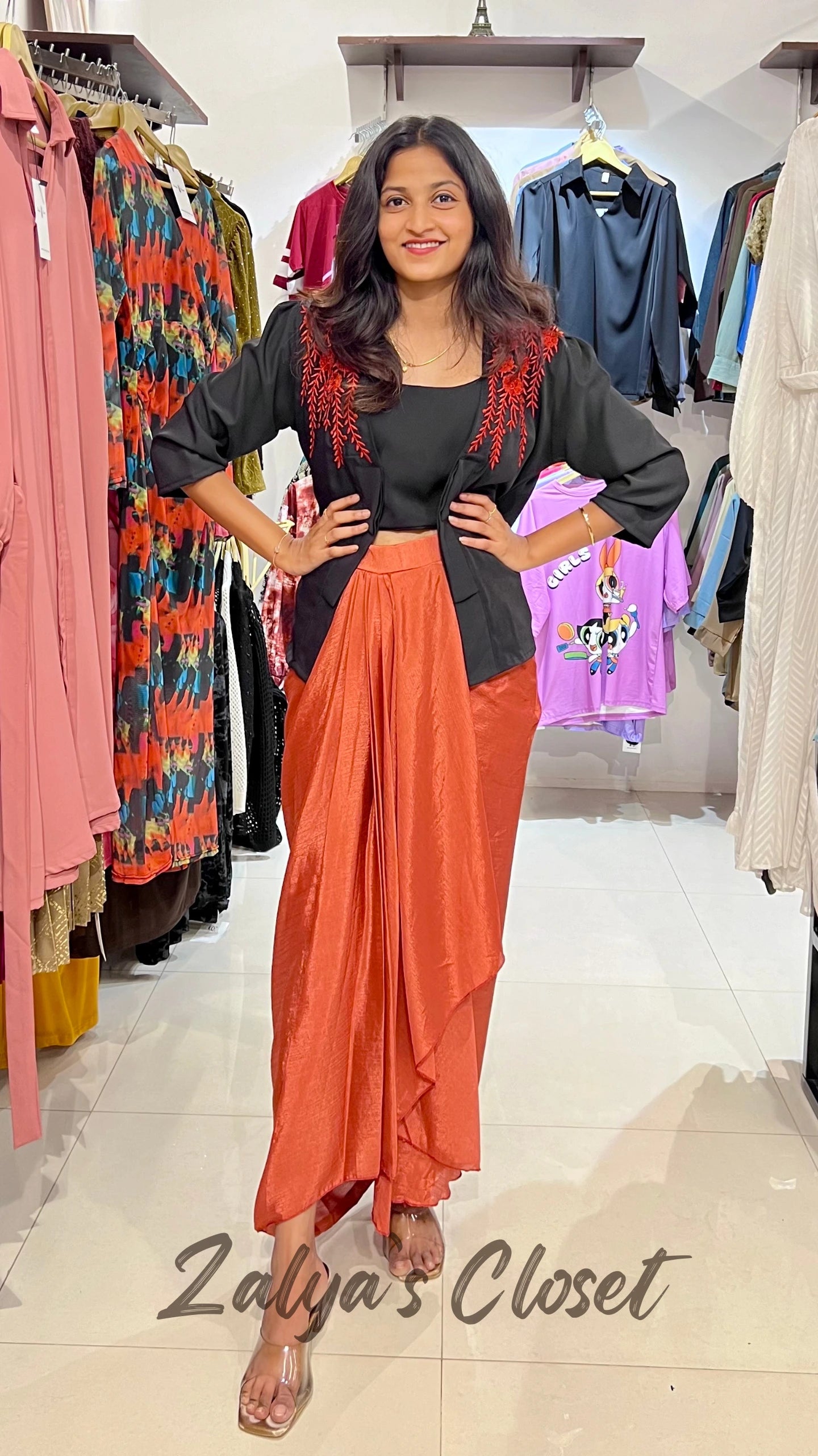 3 Pcs Cowl Skirt Indo Western Co-ord Set image 14