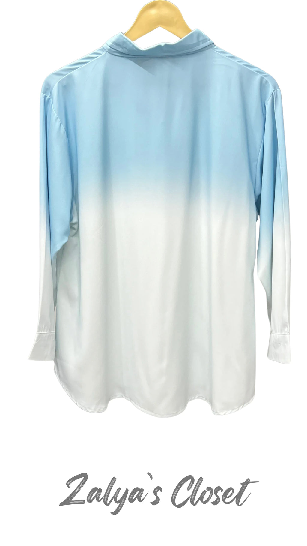 One Side Flower Printed Ombre Shirt image 2