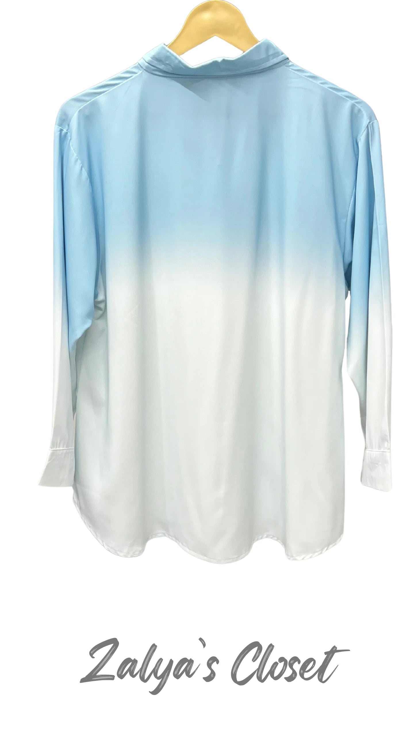 One Side Flower Printed Ombre Shirt image 2