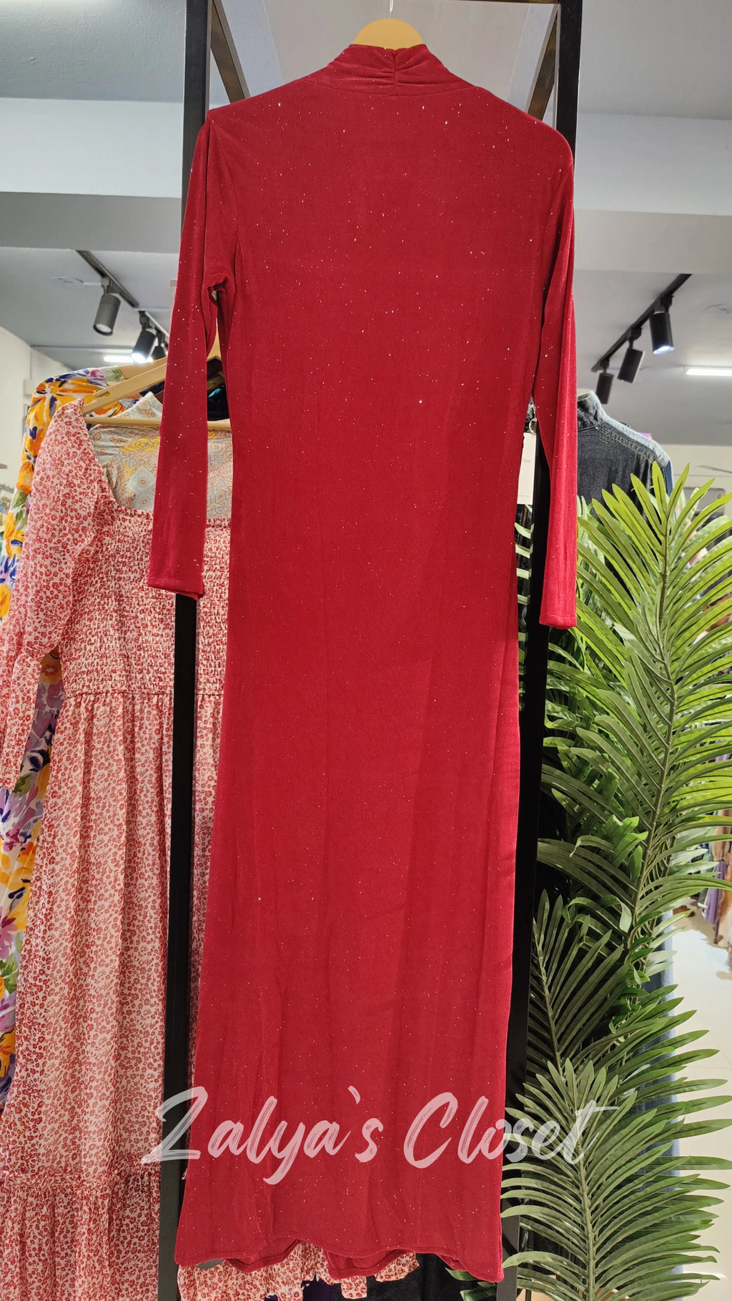 Full Stone Work Front Slip Party Wear Dress image 4