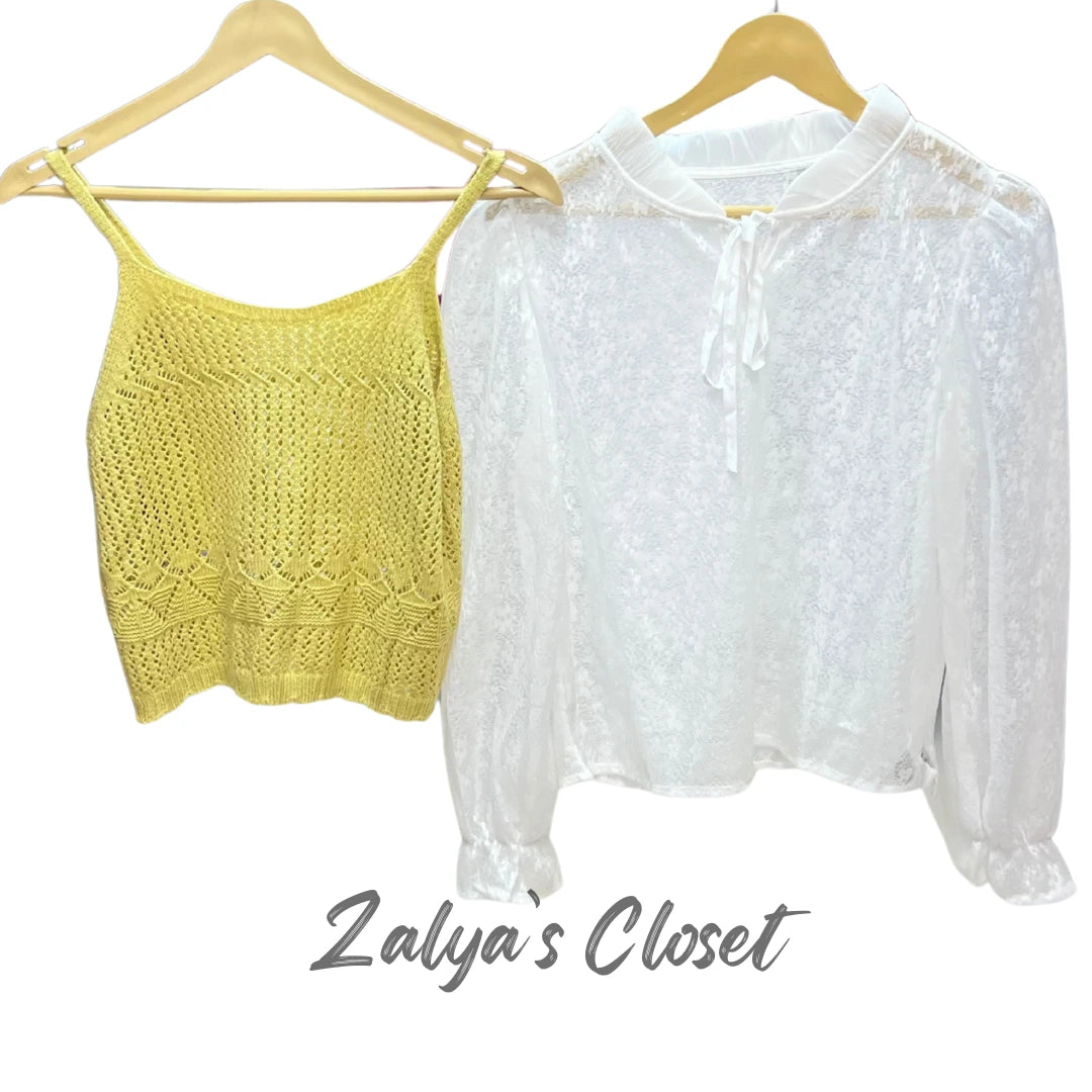 White Lace Top with Vest on Top image 4