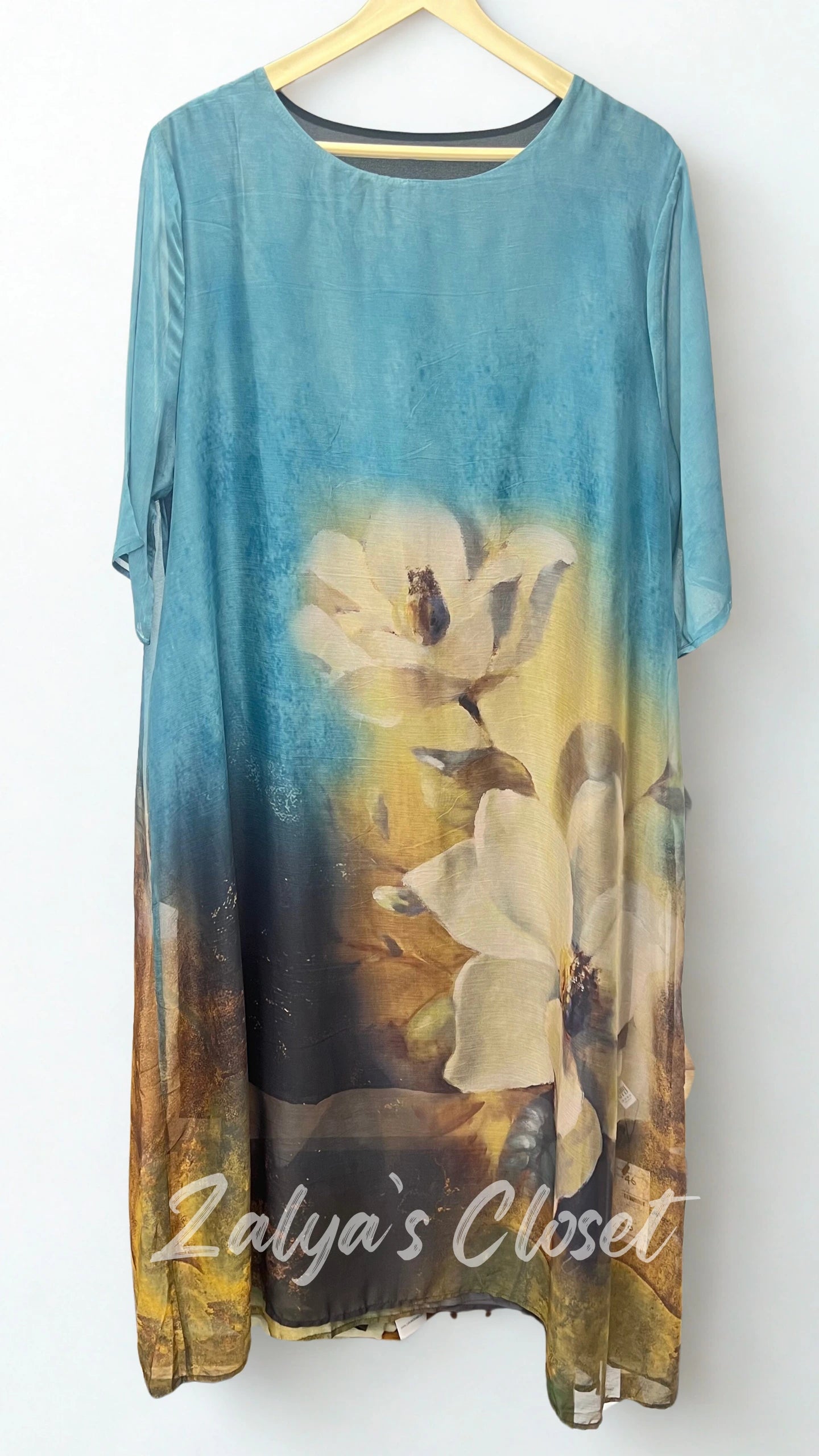 Imported Bottom Printed Plus Size Tunic Dress image 4