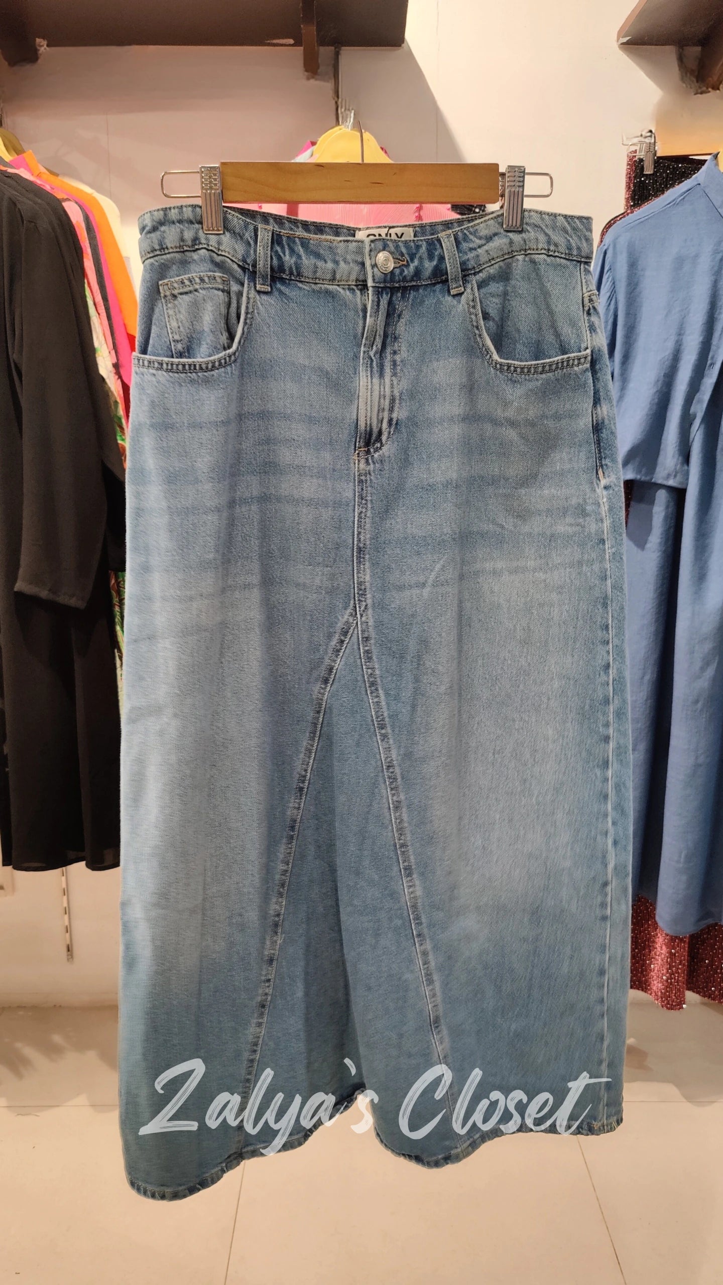 A Line Denim Small Size Skirt image 3