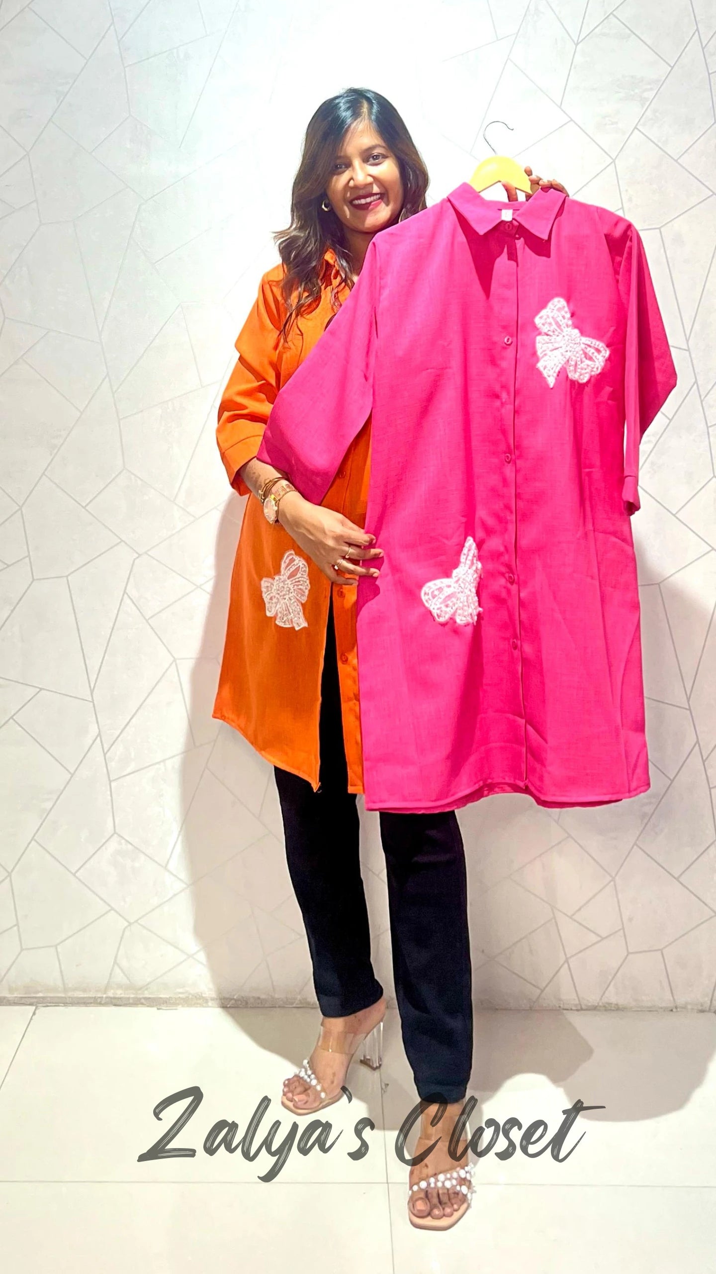 Bow Embroidered Shirt Dress image 1