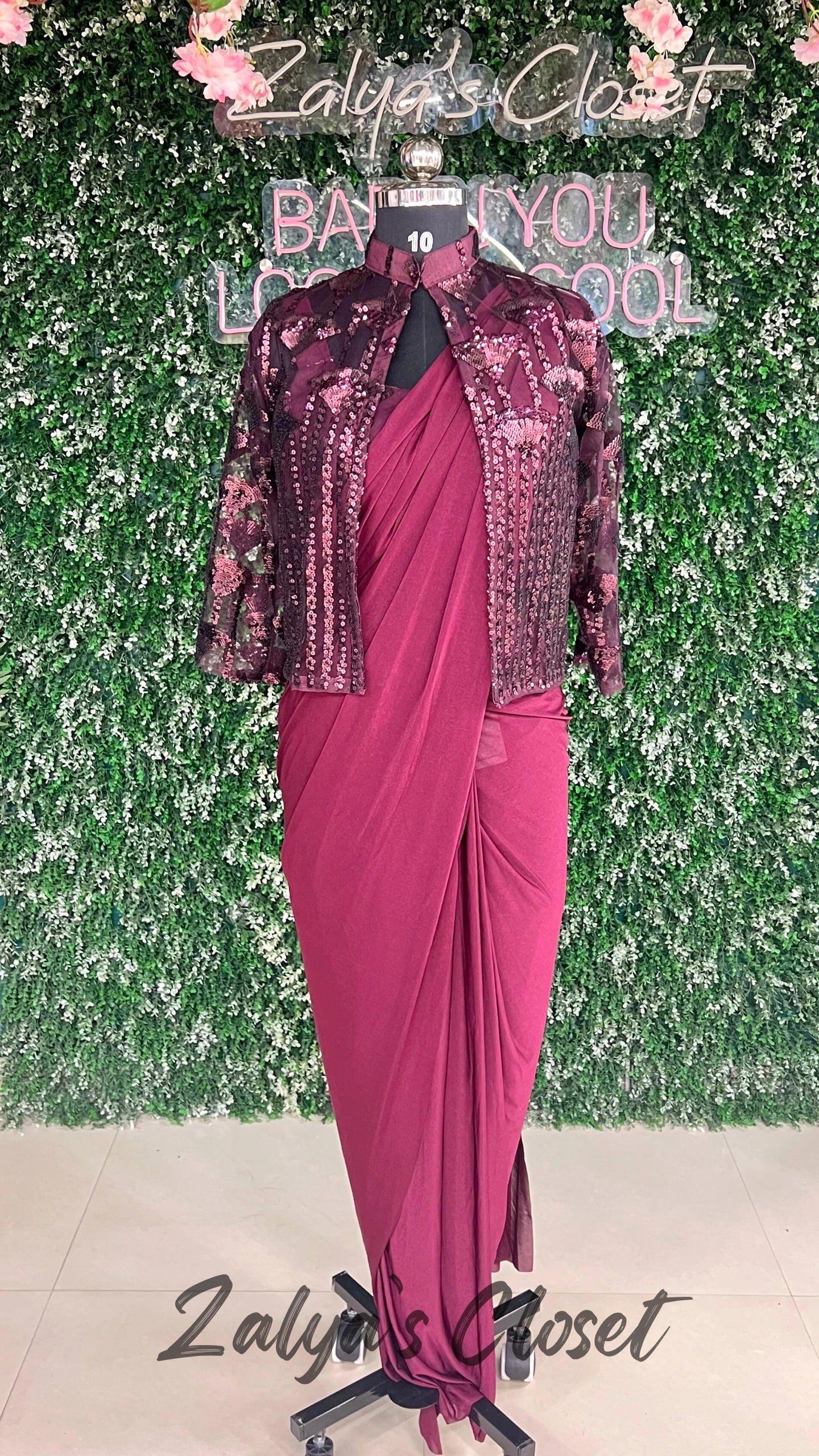 Jacket Style Predraped Saree image 6