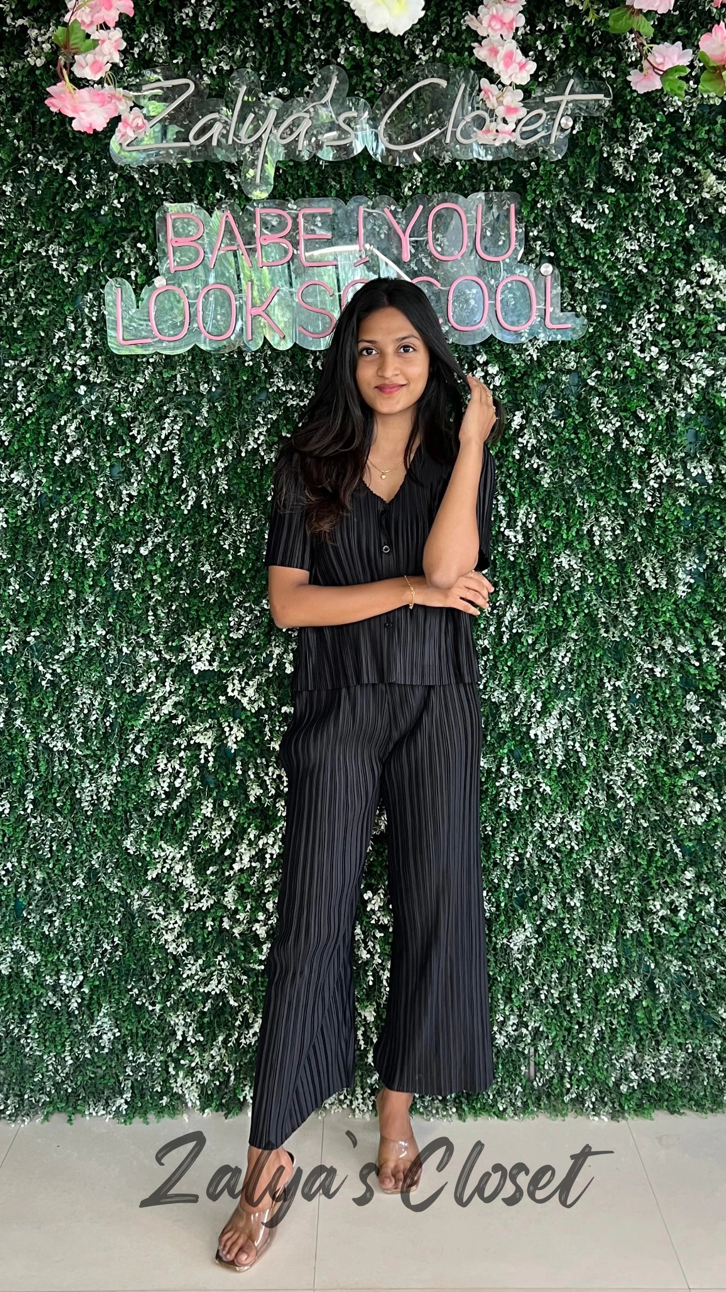 Imported Pleated Solid Co-ord Set image 4