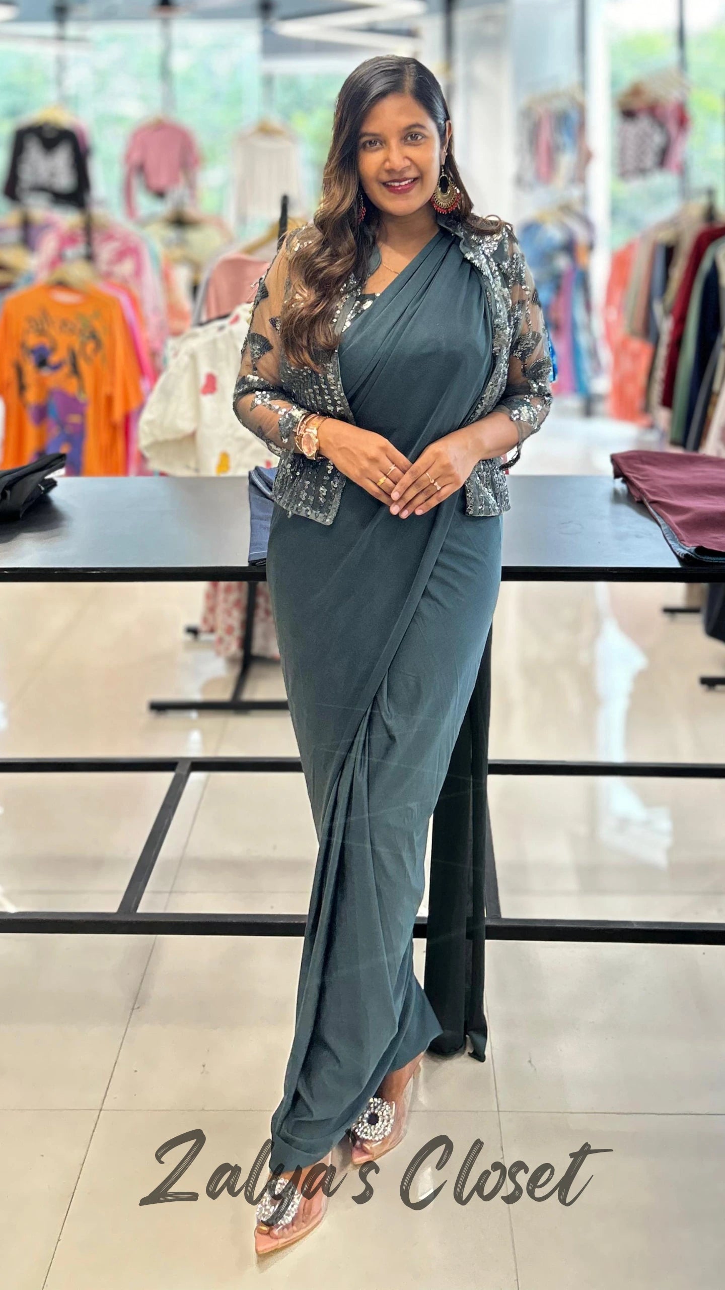 Jacket Style Predraped Saree image 0