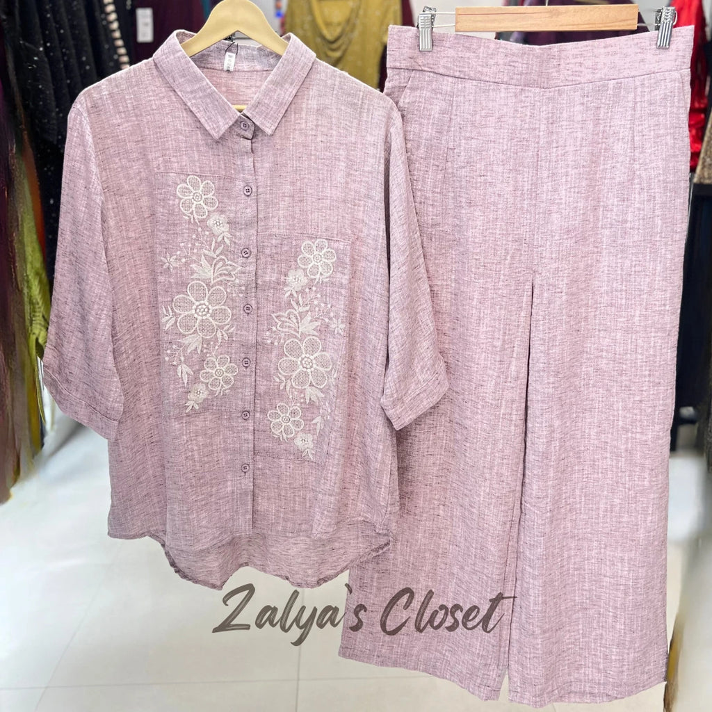 Linen Embroidered Co-ord Set image 9