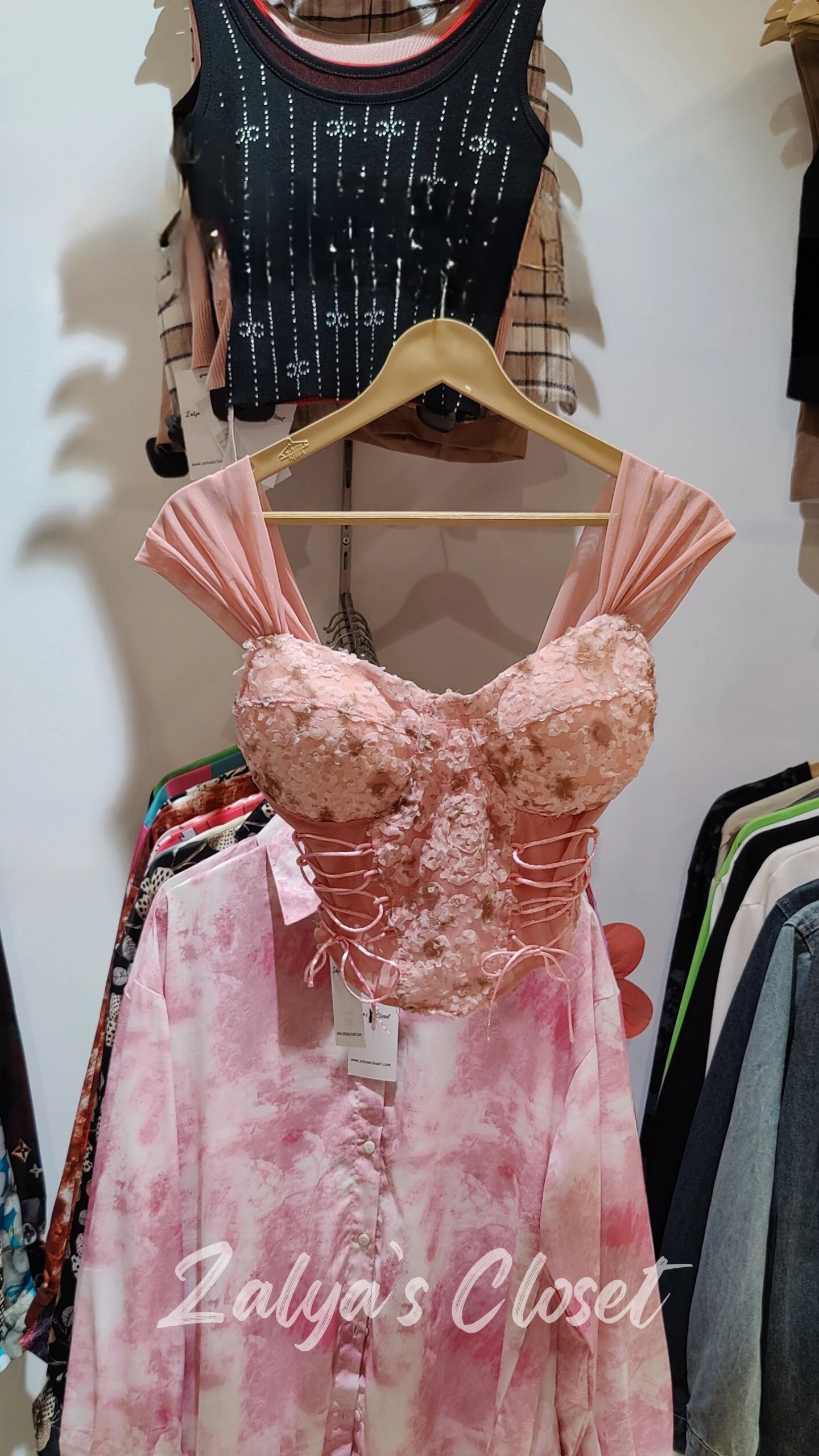 Imported Cute Crop Tops - Pink image