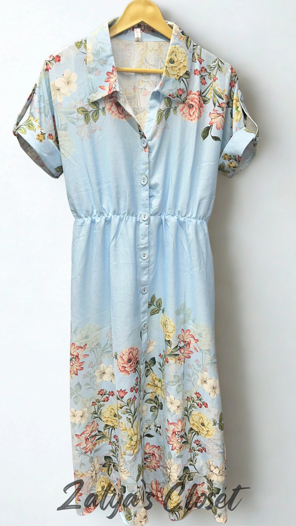 Bottom and Top Printed Dress - Blue, 34 - 38 image