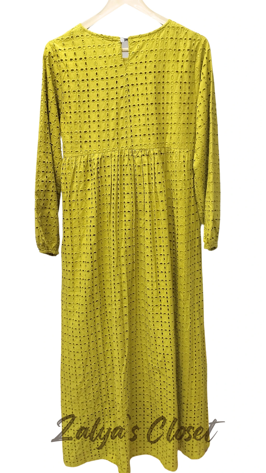 Premium Cotton Schiffli Long Dress With Belt image 5