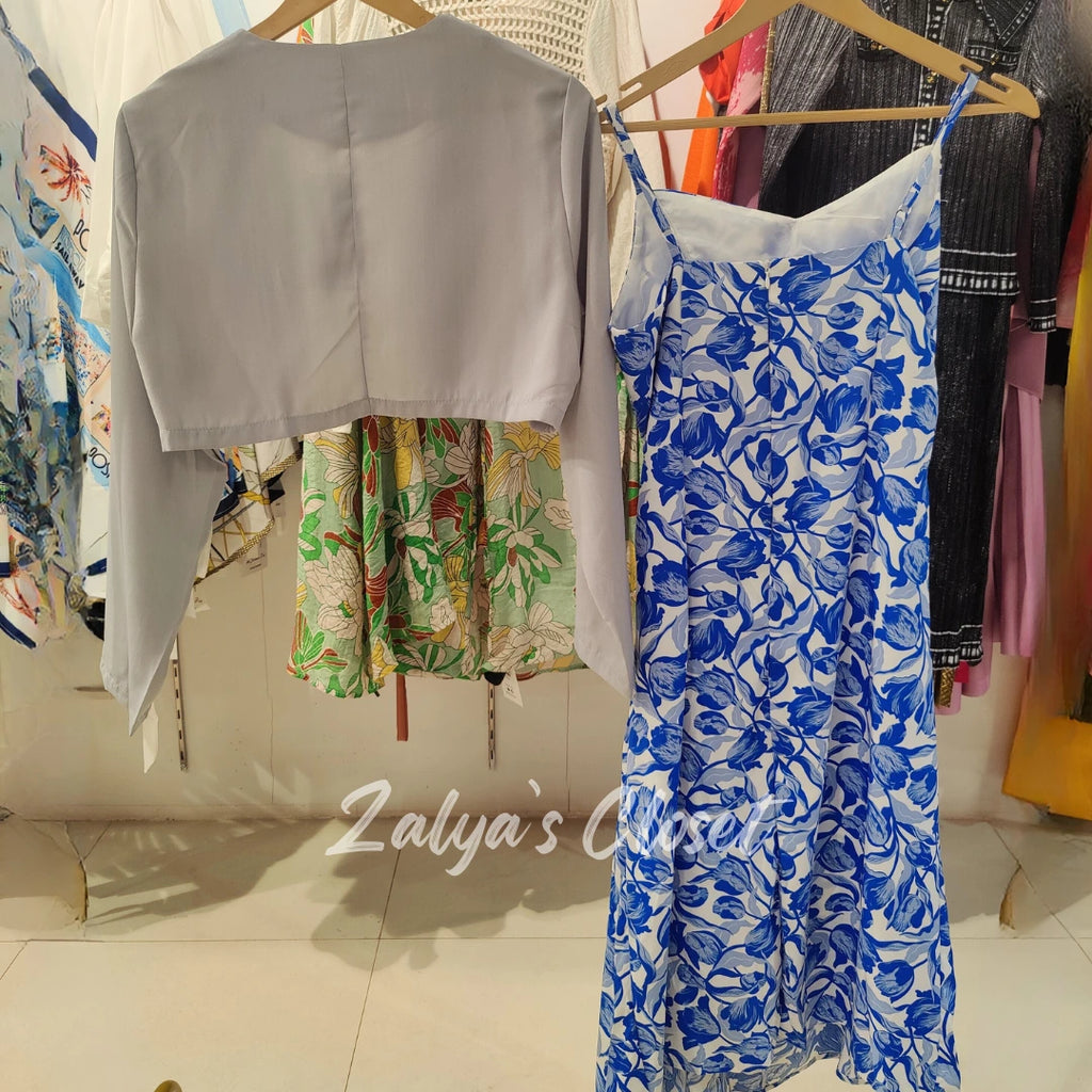 Imported Blazer And Printed Slip Dress image 4