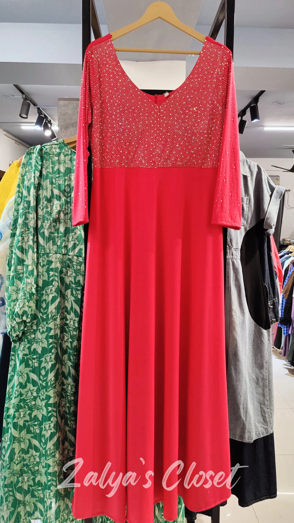 Half Multi Color Stone Work Dress image 4