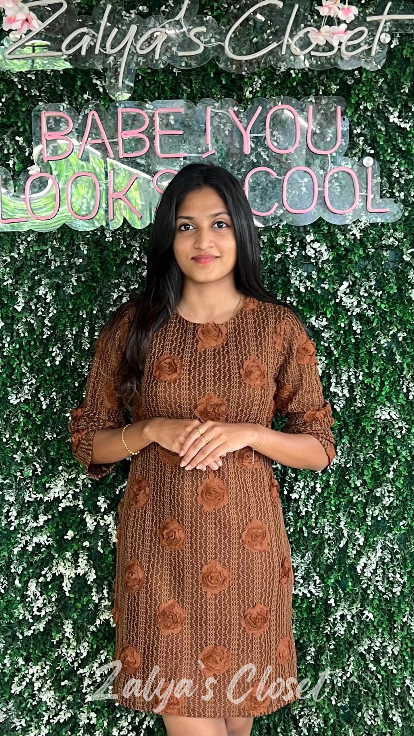 Imported Flower Embossed Dress image 1