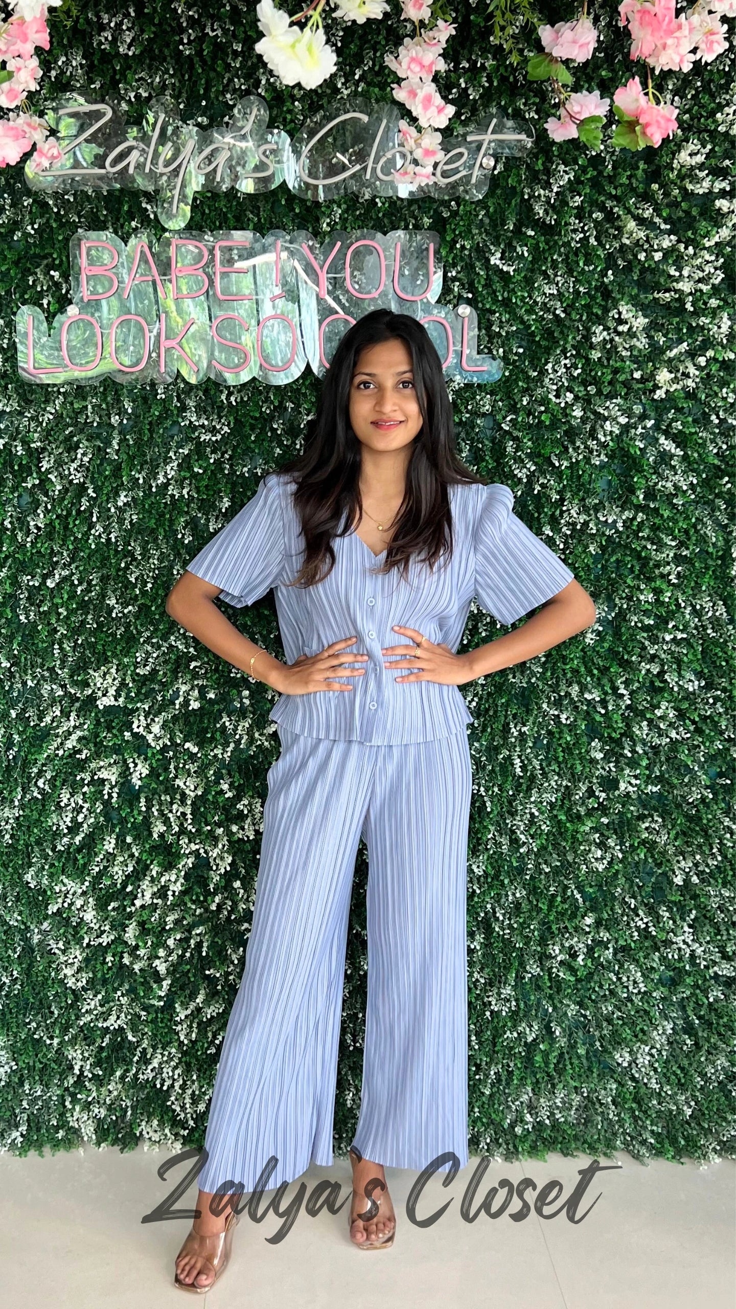 Imported Pleated Solid Co-ord Set image 7