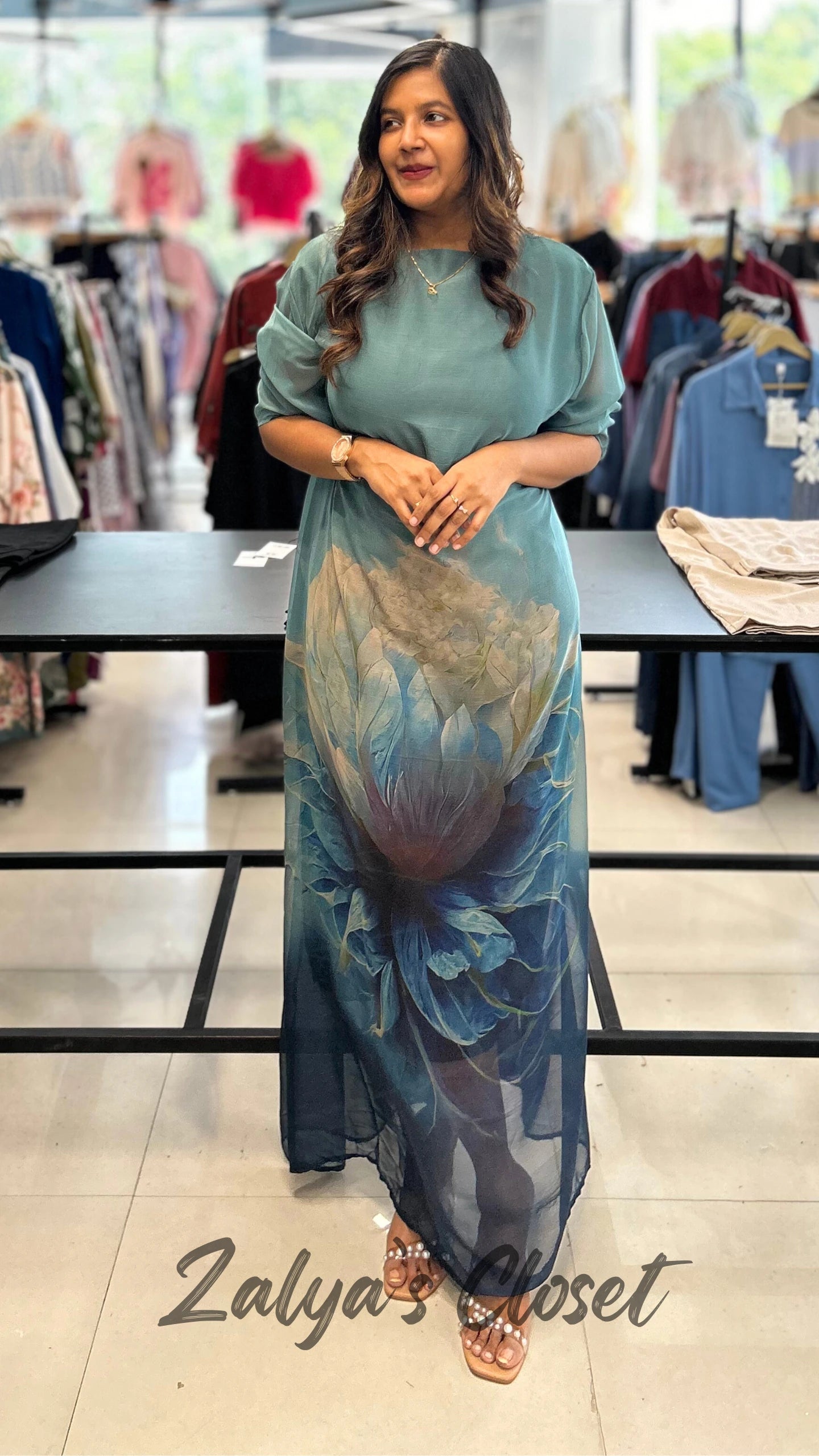 Imported Bottom Printed Plus Size Tunic Dress image 12