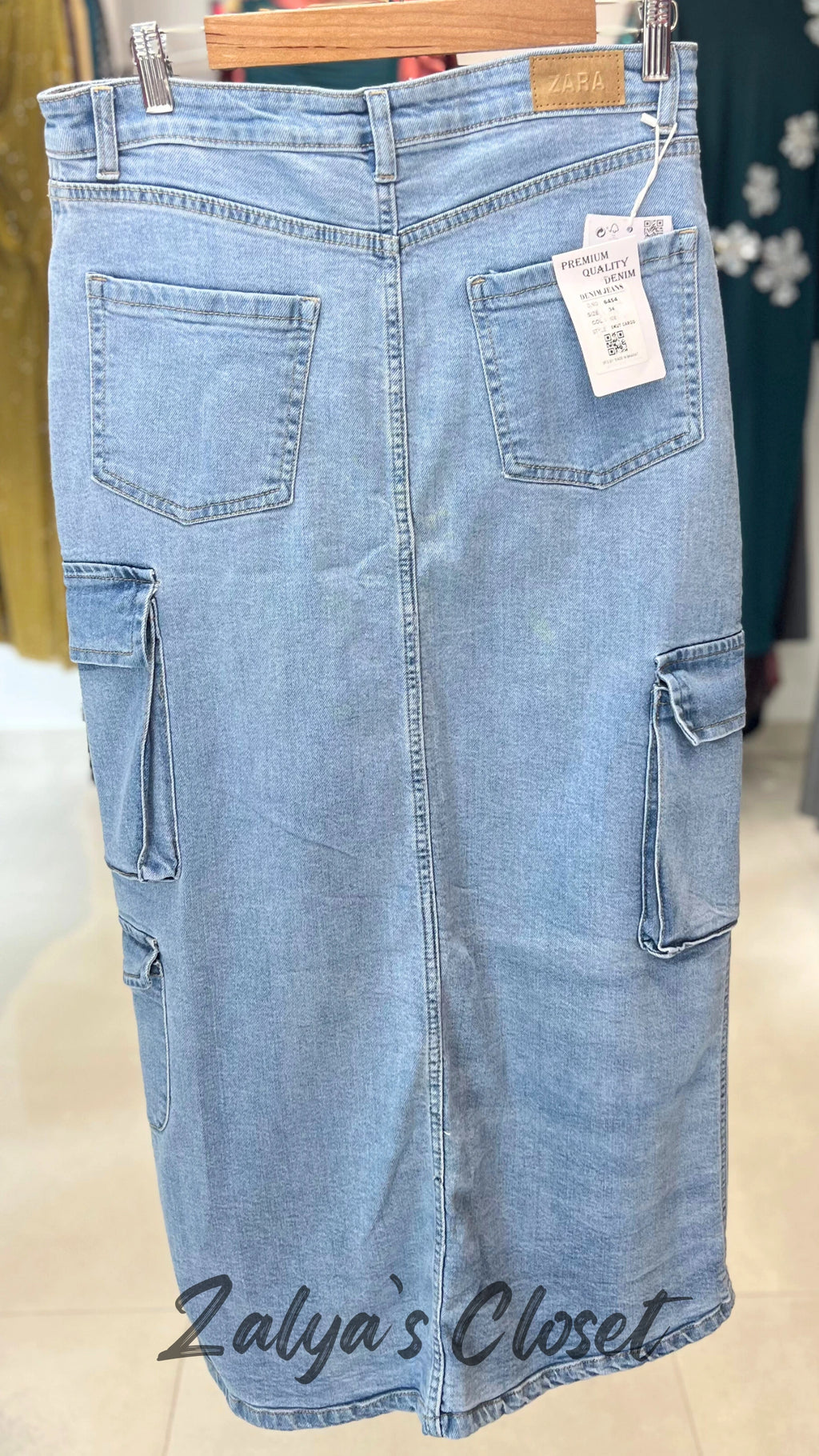 Imported Denim Cargo Style Skirt image 7