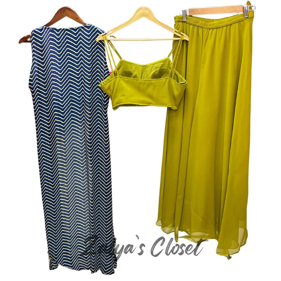 Indo-western 3pcs co-ord set with tassels shrug image 2