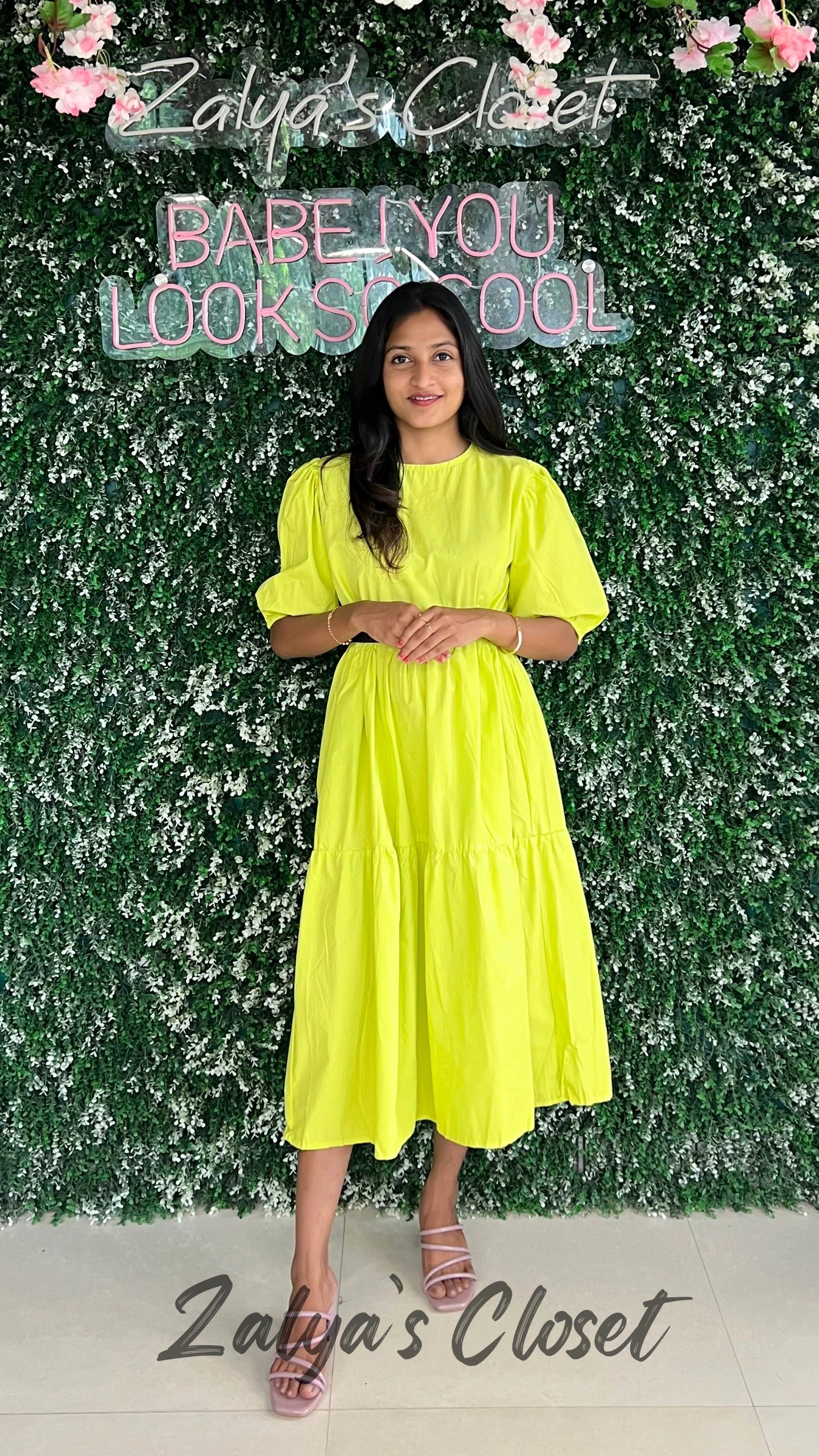 Knee Length Solid Cotton Tiered Dress image 6