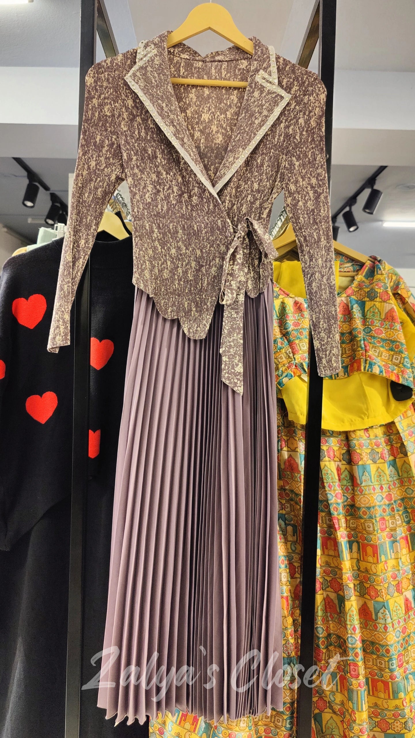 Imported Half Printed Pleated Magic Dress image 6