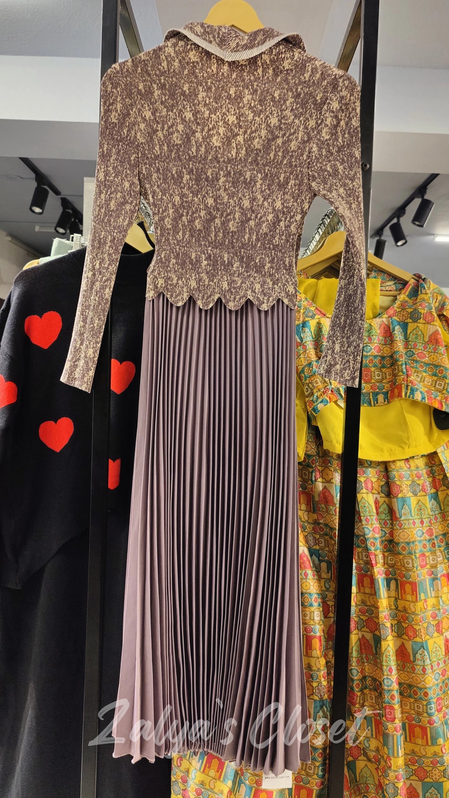 Imported Half Printed Pleated Magic Dress image 5