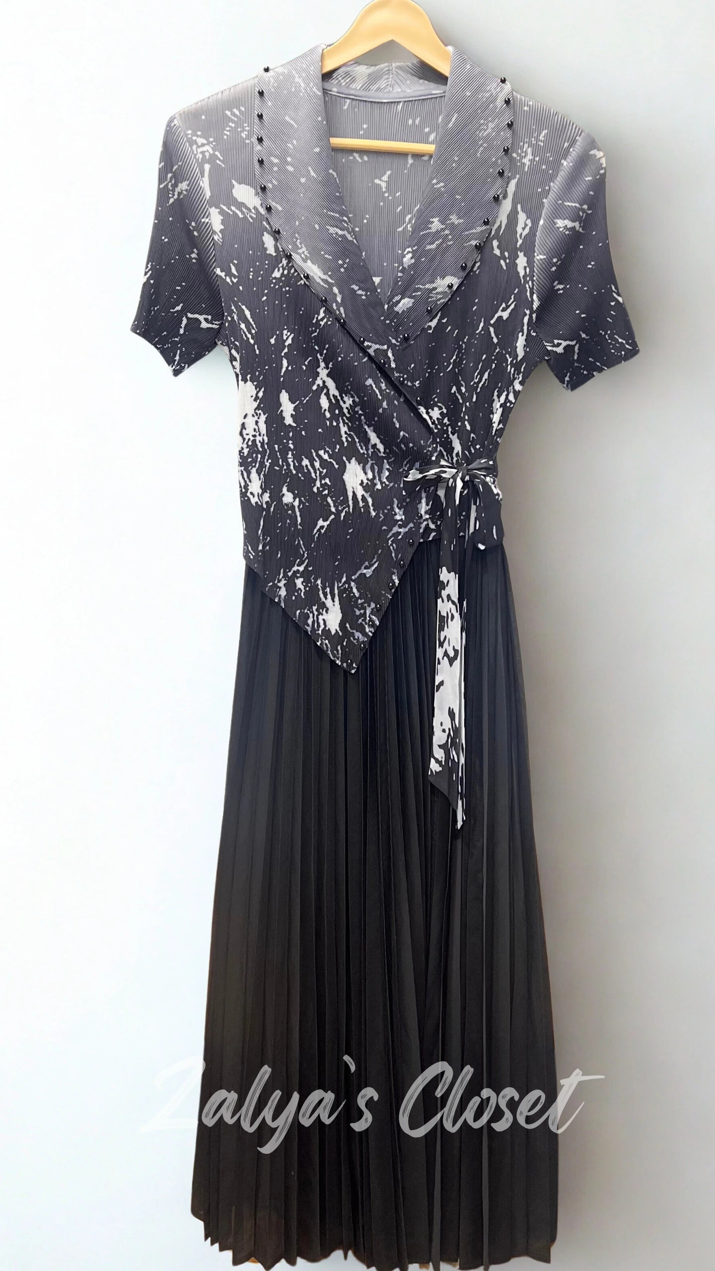 Imported Half Printed & Half Solid Magic Dress image 1