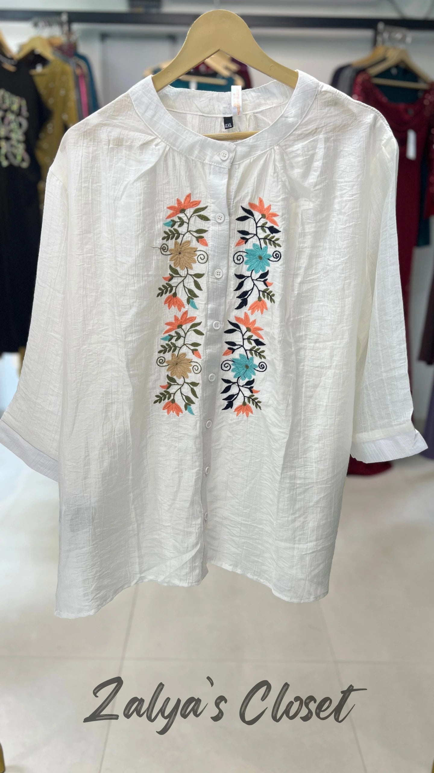 Embroidered Tops Plus Size image 19