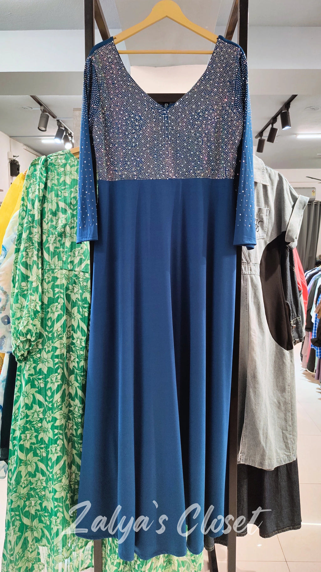 Half Multi Color Stone Work Dress image 2