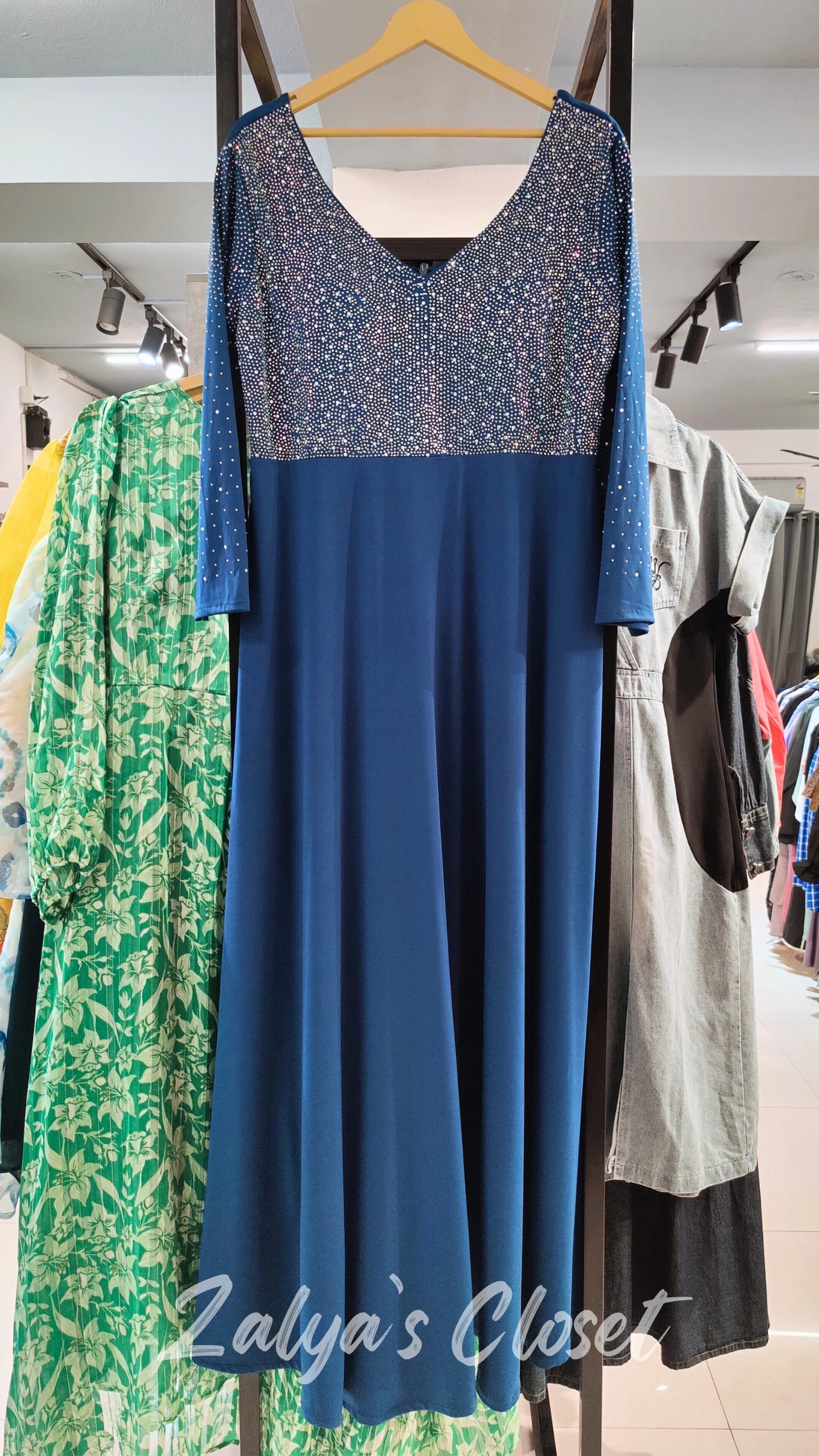 Half Multi Color Stone Work Dress image 2