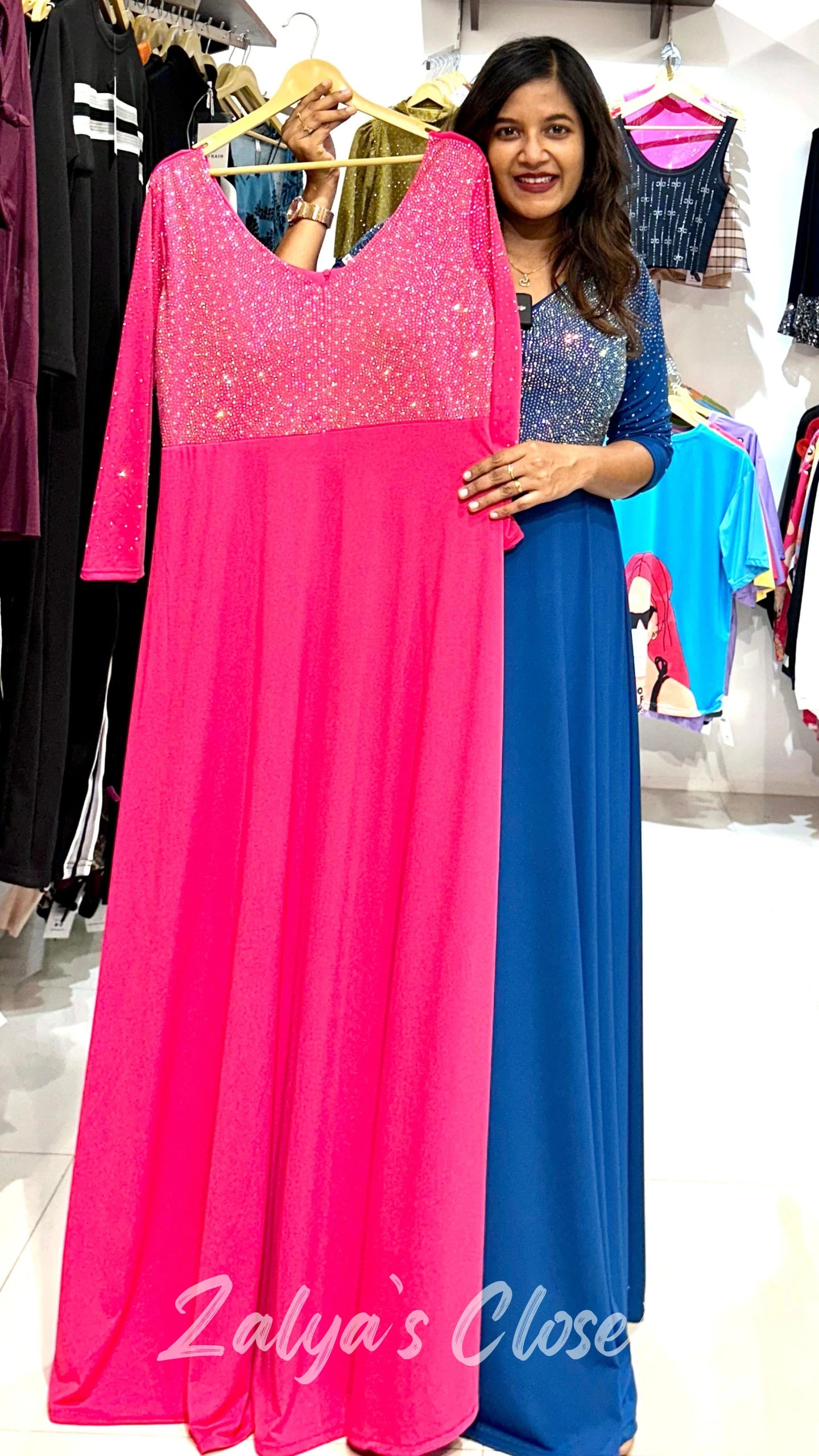 Half Multi Color Stone Work Dress image 7