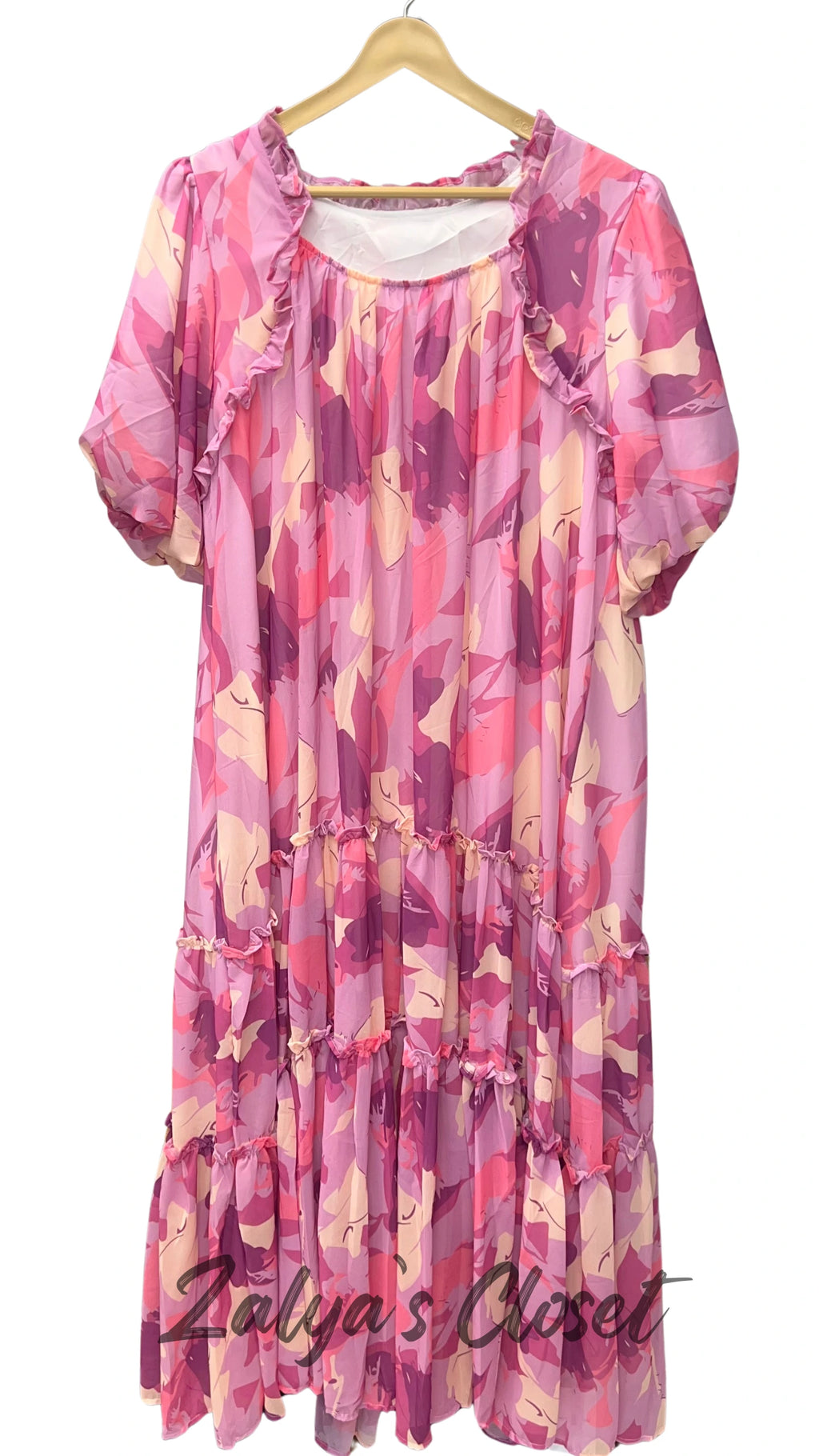 Imported Printed Gown - Purple image
