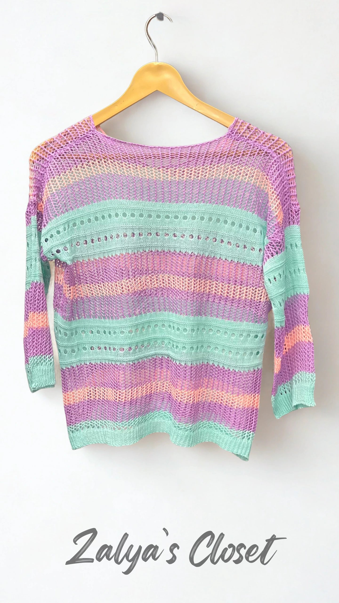 Horizontal Striped Crochet Tops image 2