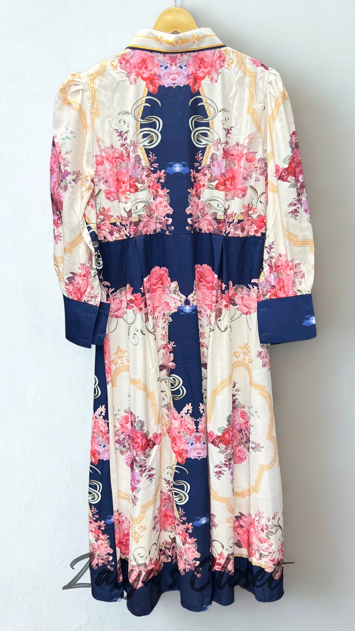 Flower Printed Full Length Gown with Belt image 1