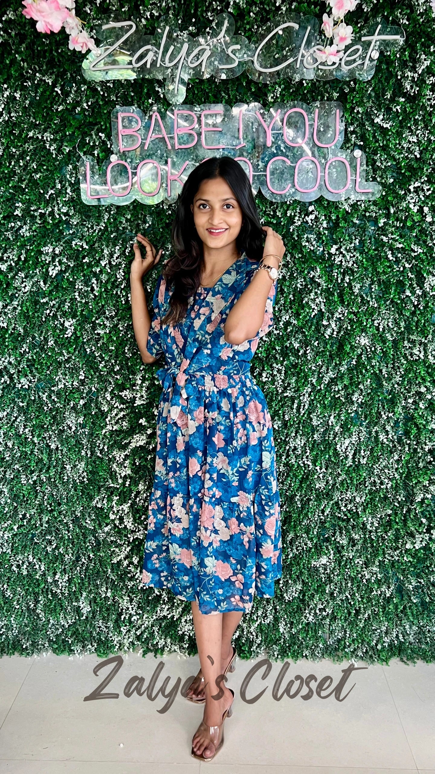 Knee Length Georgette Slip with Cropped Shrug image 5