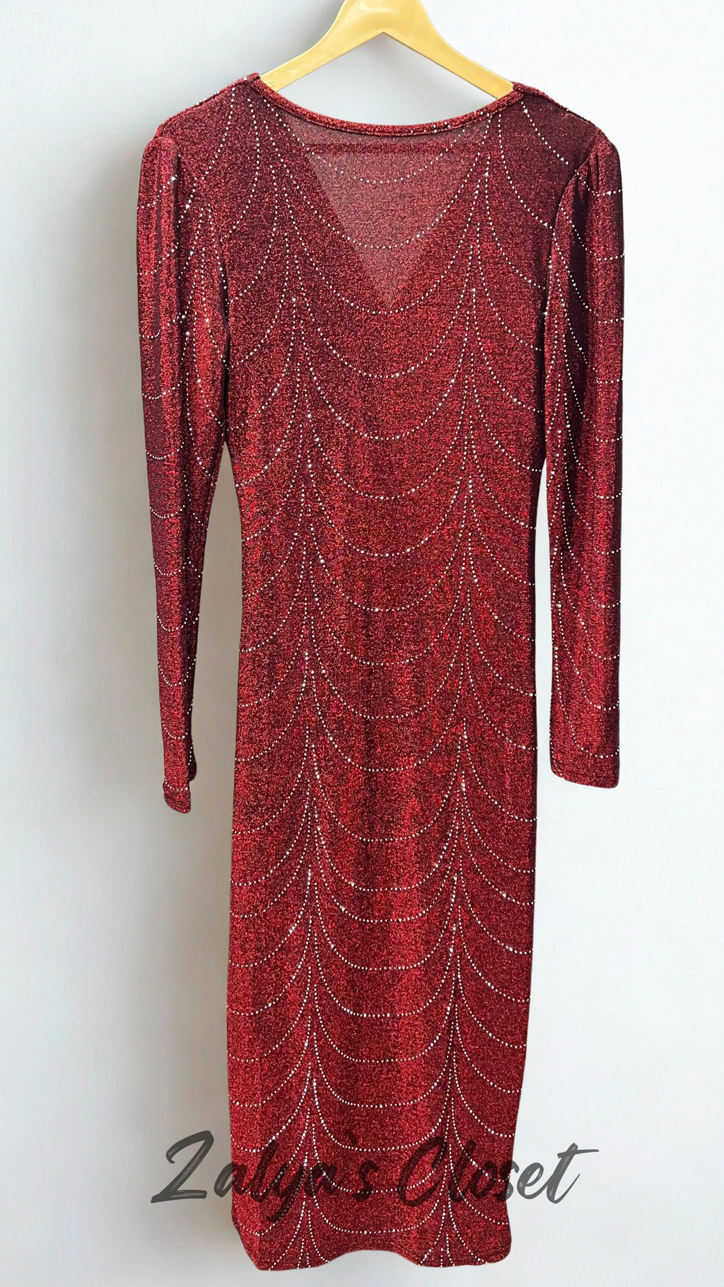 Full Stone Work V-neck Imported Dress image 6