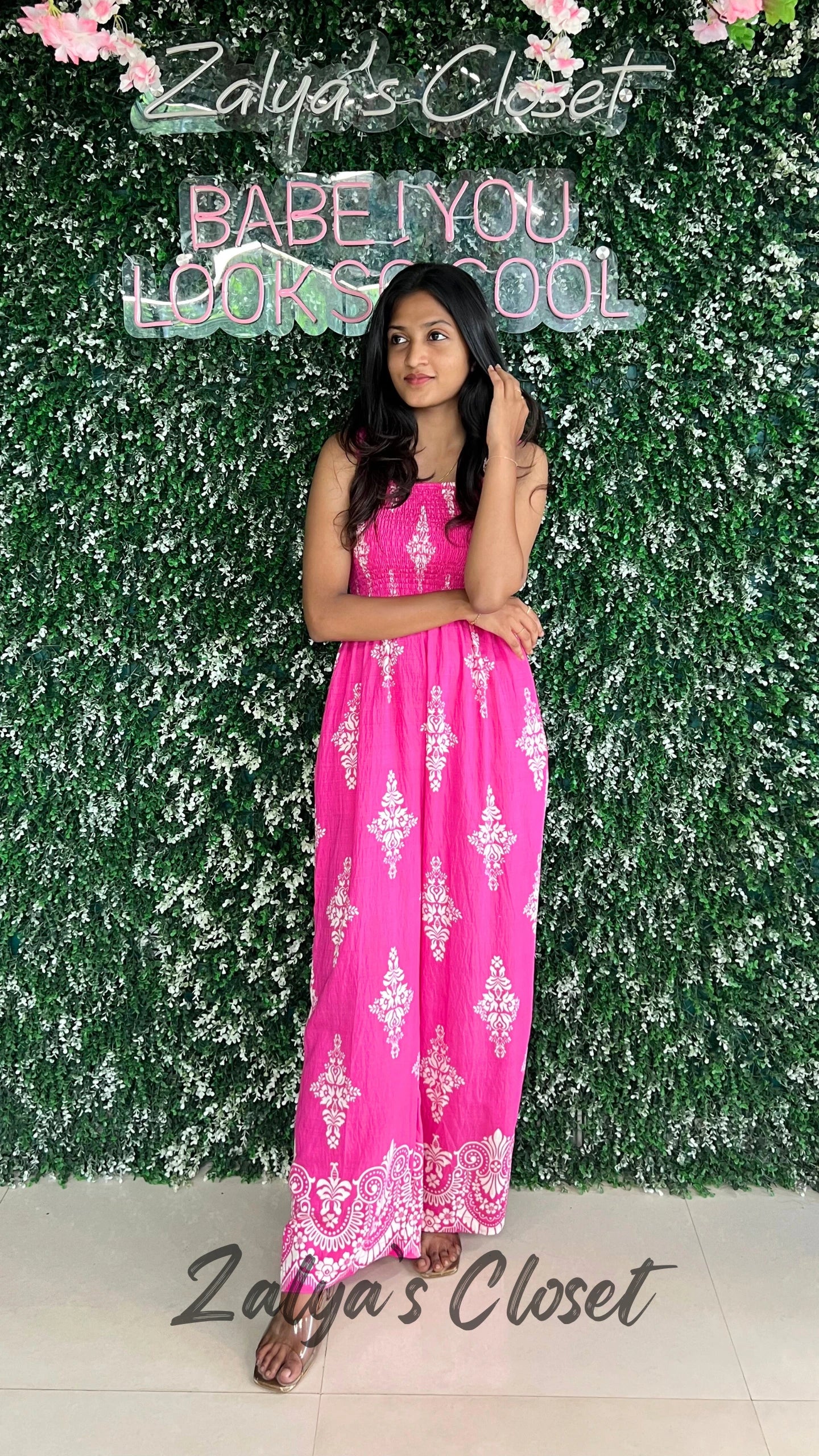 Imported Printed Jumpsuits - Pink image