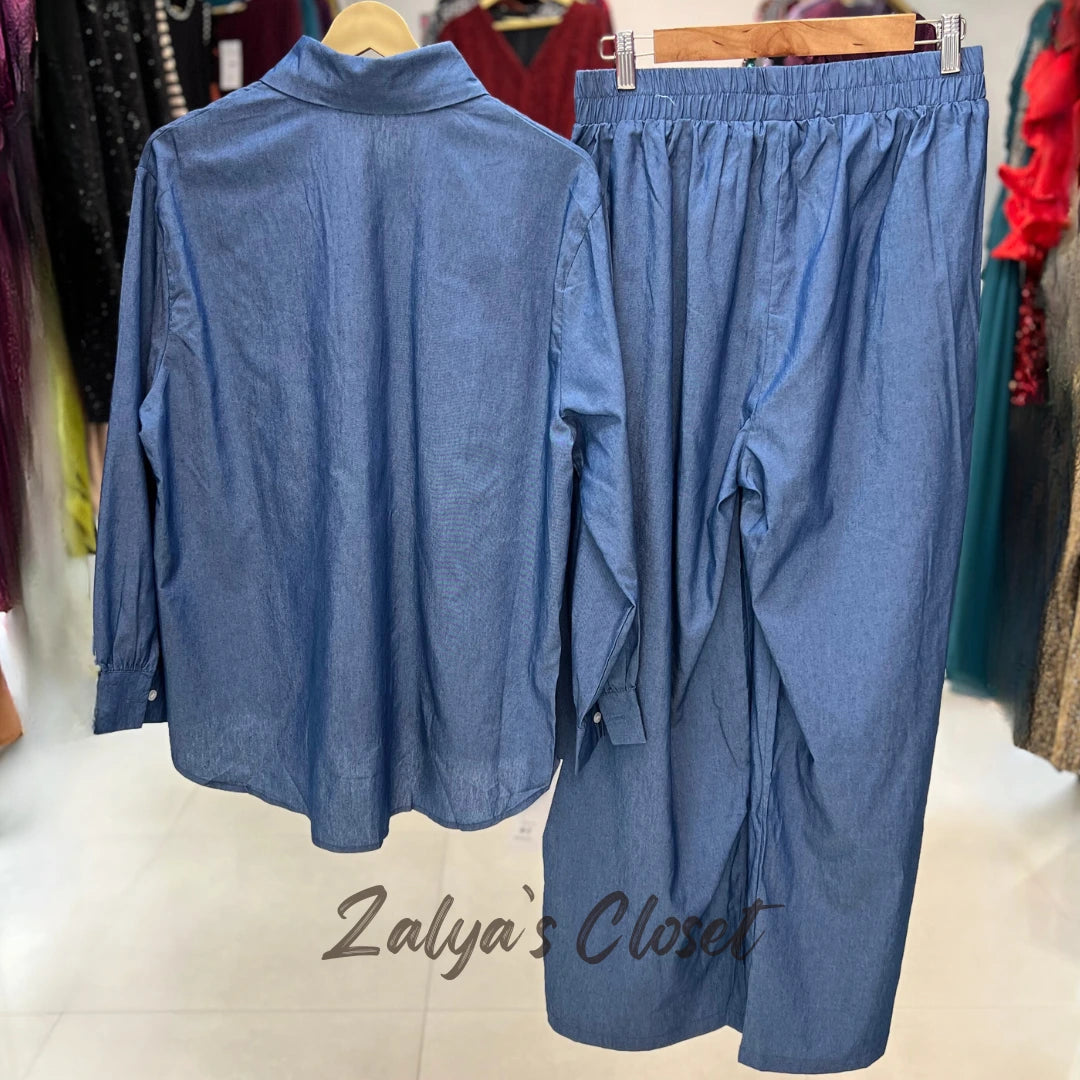 Imported Denim Co-ord Set with Embroidery Detailing image 6