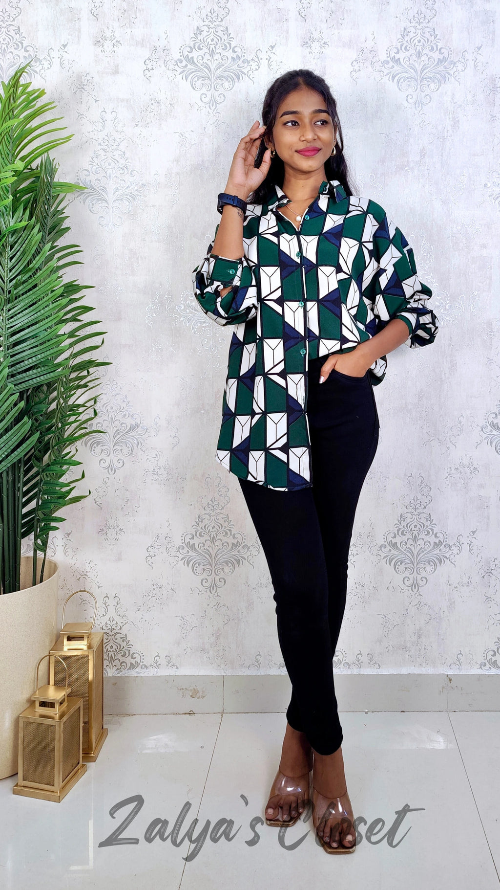 Printed Shirts - Dark Green image